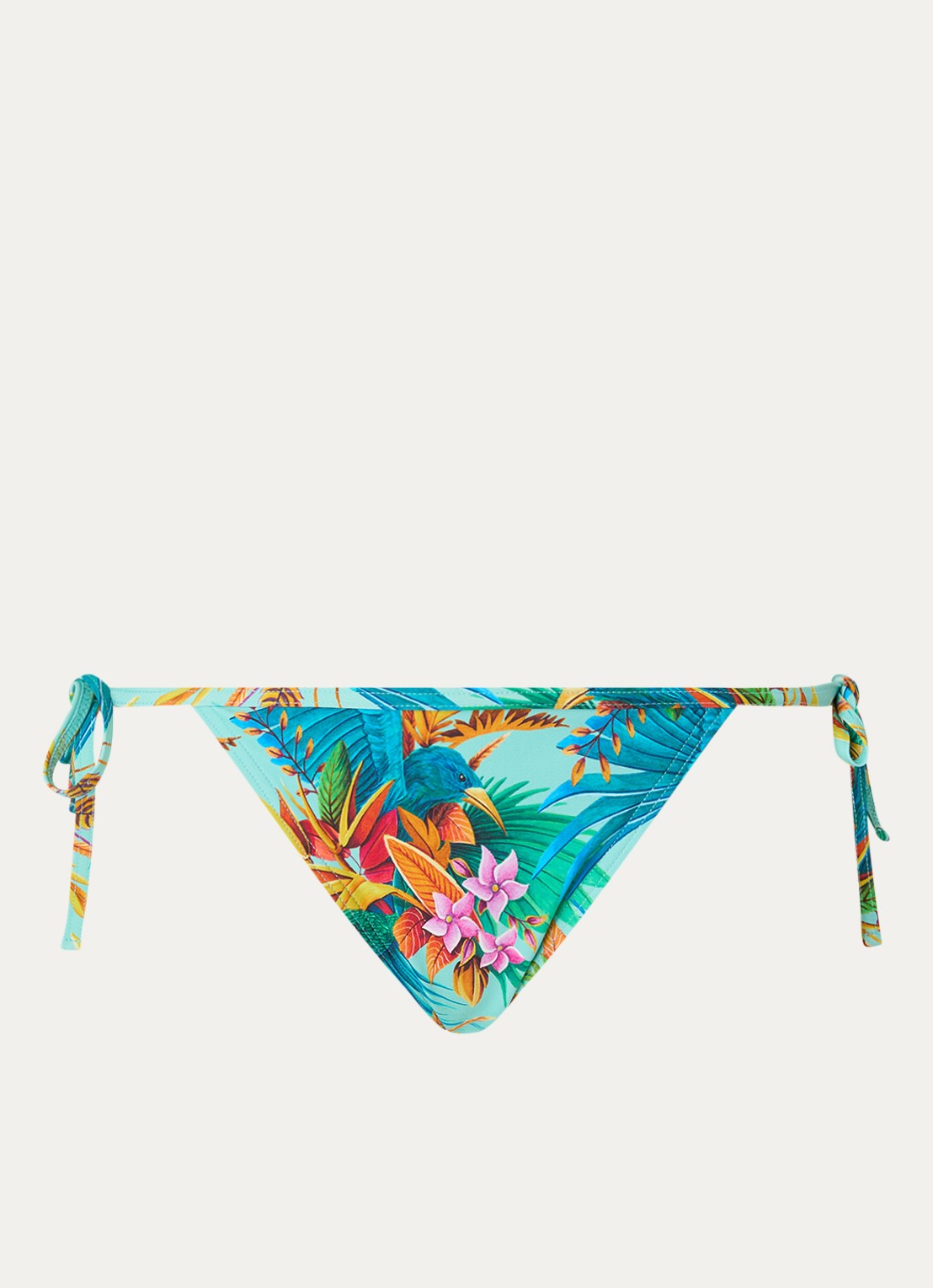 Marlies Dekkers Hula Haka tanga bikinislip met bloemenprint - voorkant 4 aquablauw