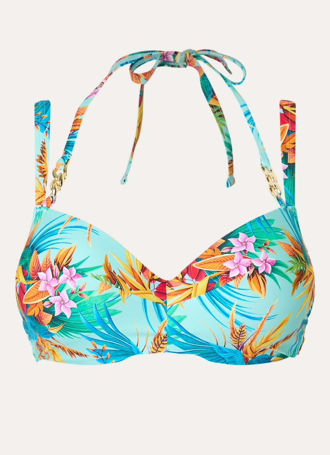 Marlies Dekkers Hula Haka voorgevormde balconette bikinitop met print - voorkant lichtblauw