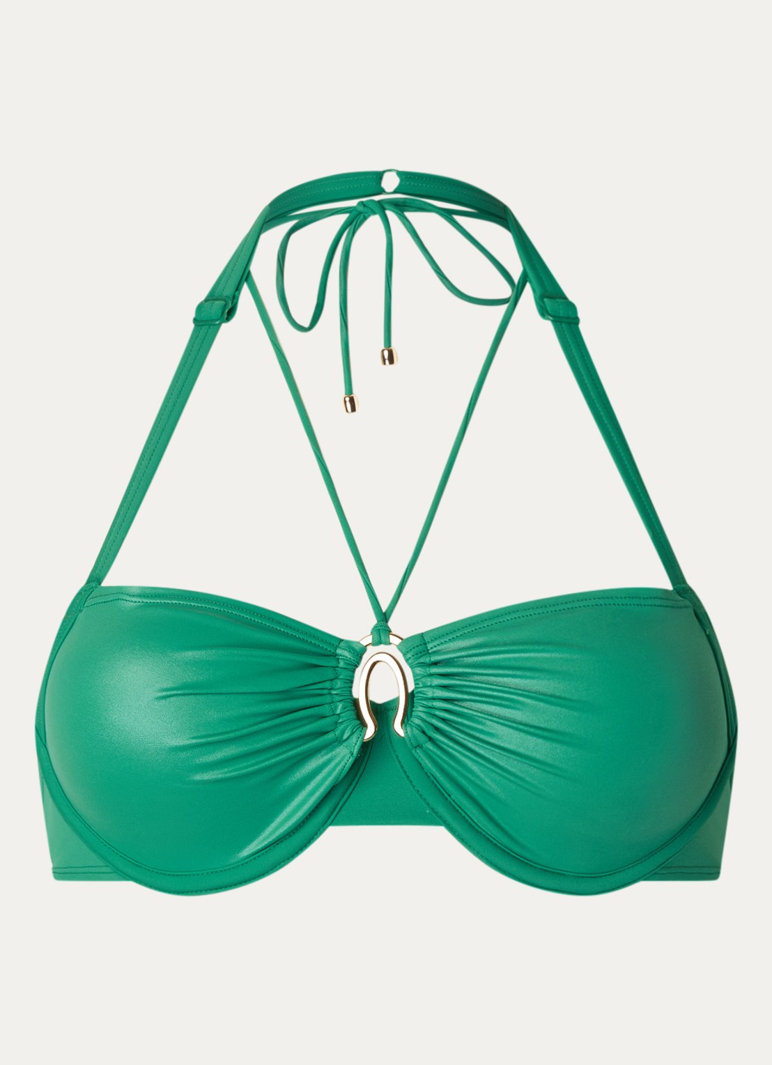 Marlies Dekkers Jet Set voorgevormde balconette bikinitop met glanzende finish - voorkant 4 groen
