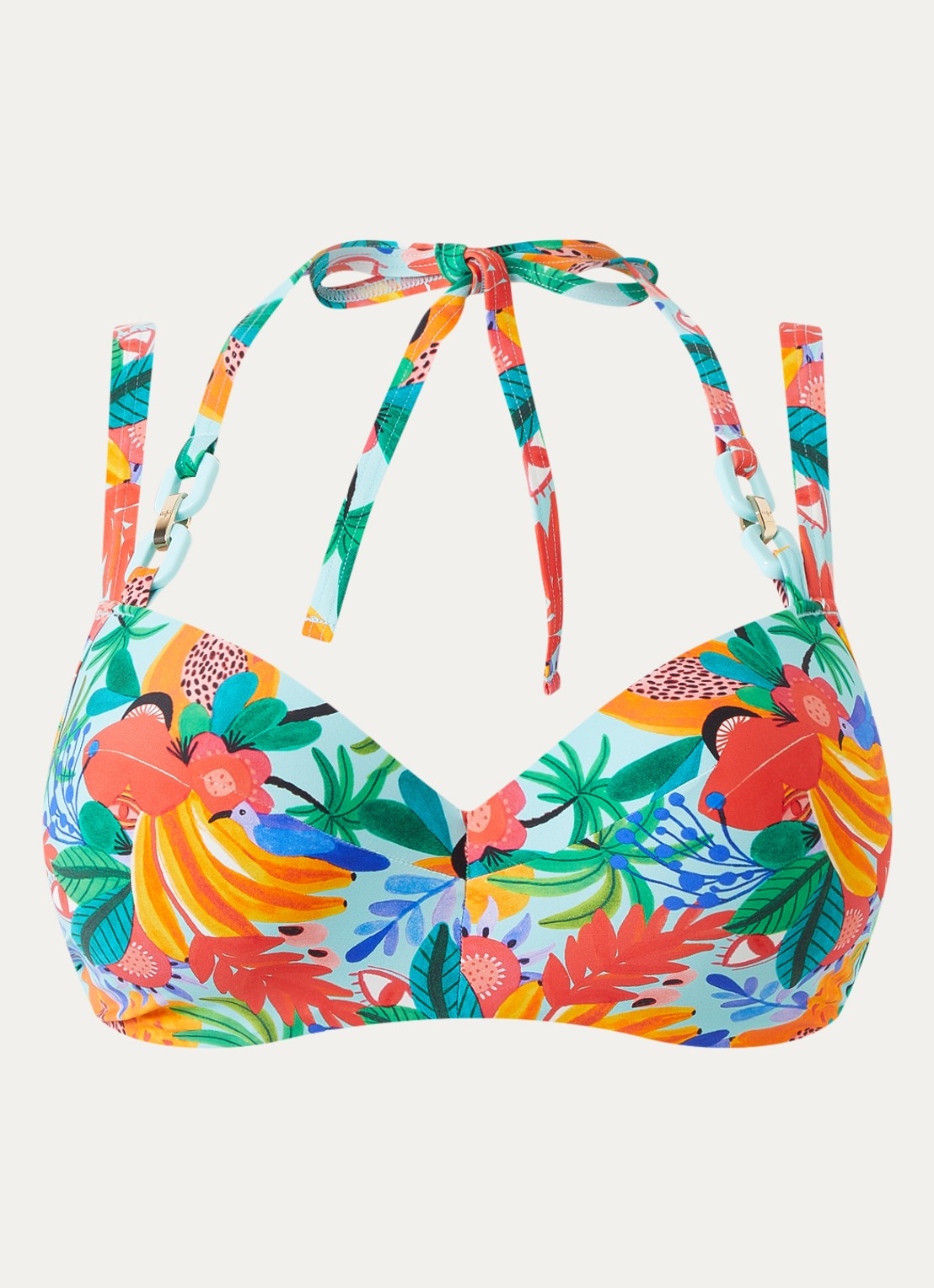 Marlies Dekkers Paradisa balconette bikinitop met print - voorkant lichtblauw