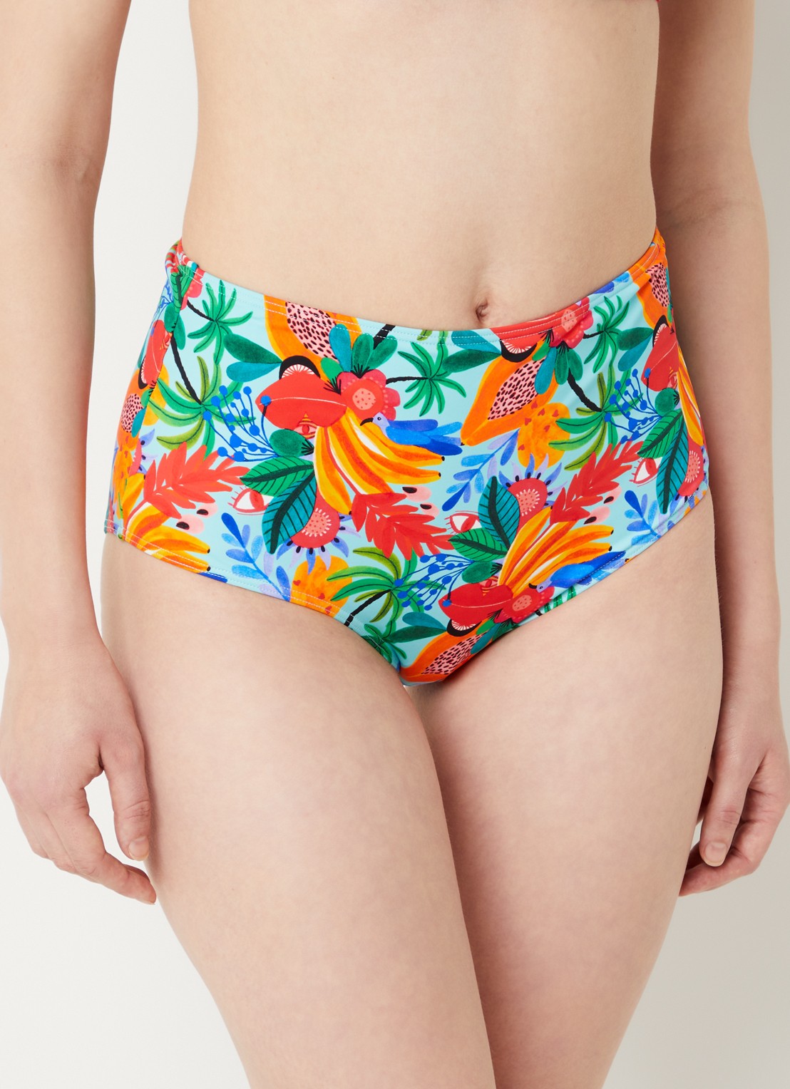 Marlies Dekkers Paradisa high waisted bikinislip met print - voorkant 2 blauw
