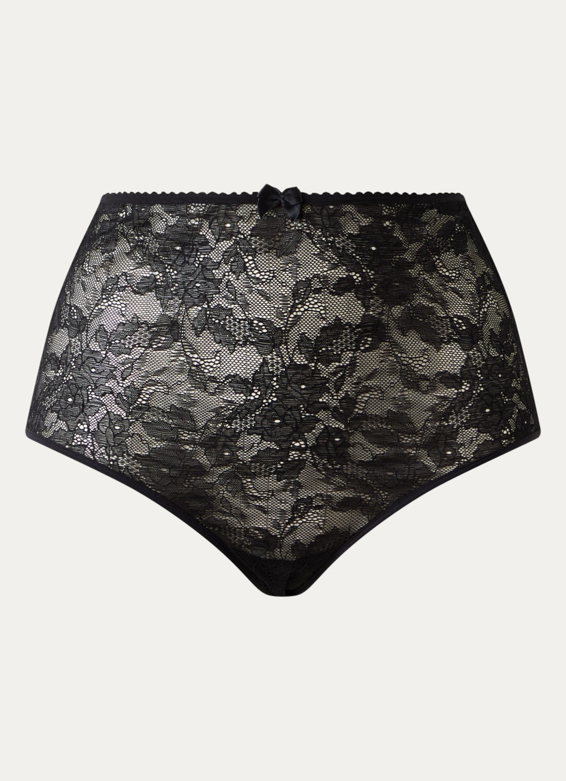 Marlies Dekkers Peekaboo high waisted slip van kant - voorkant 4 zwart