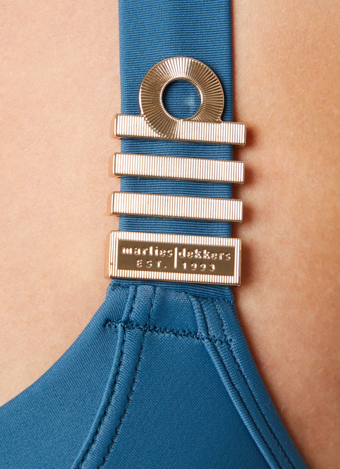 Marlies Dekkers Push-up halter bikinitop - detail petrol