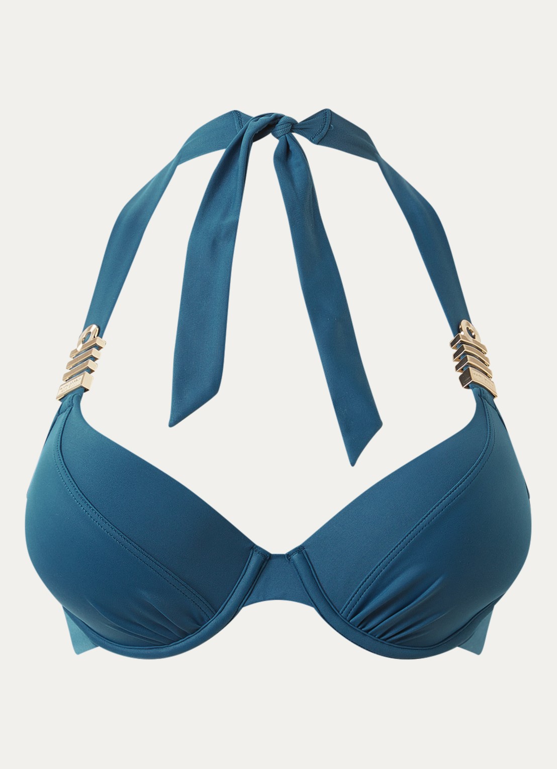Marlies Dekkers Push-up halter bikinitop - voorkant petrol