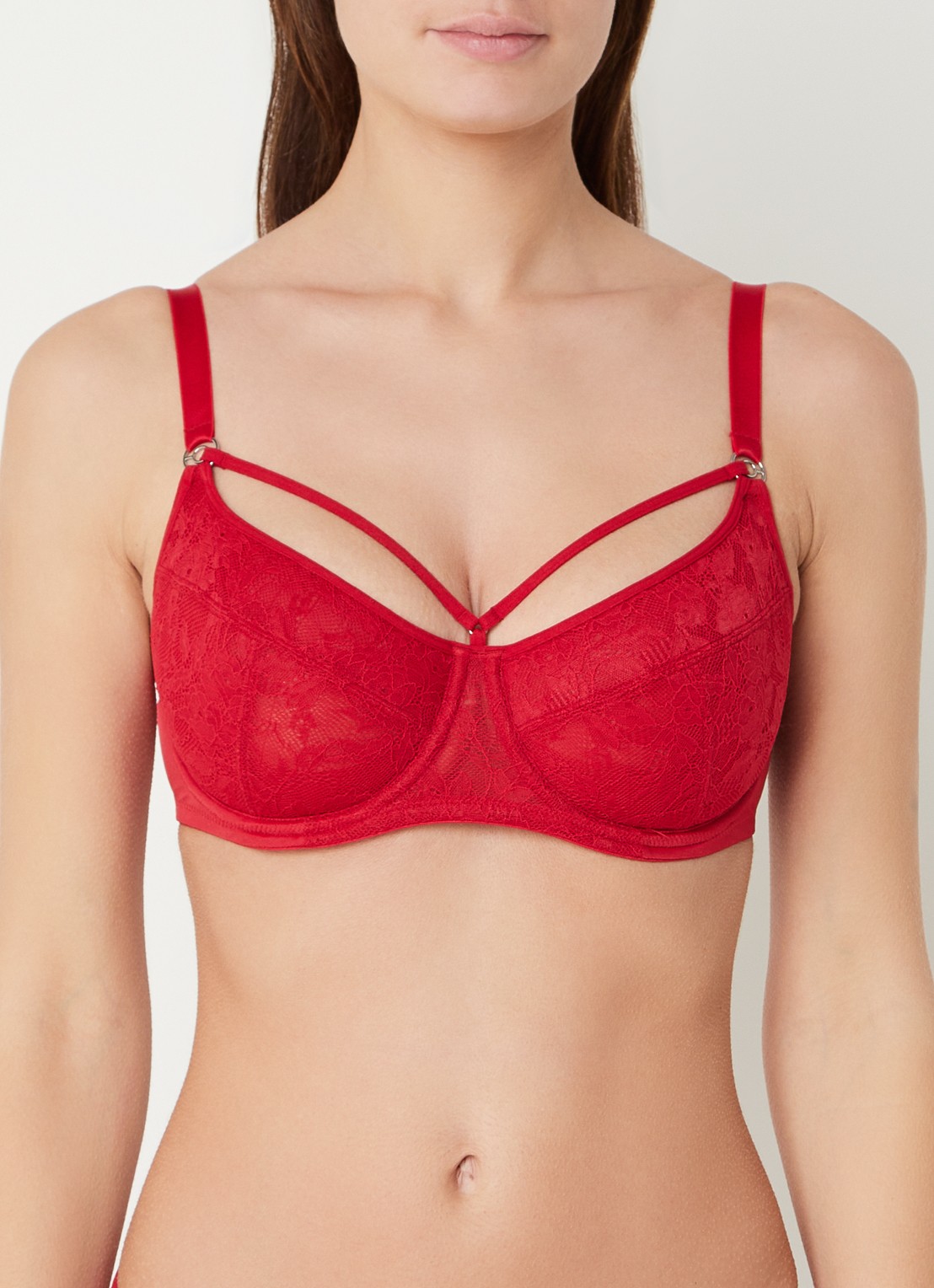 Marlies Dekkers Space Odyssey balconette bh met kant - detail 4 rood