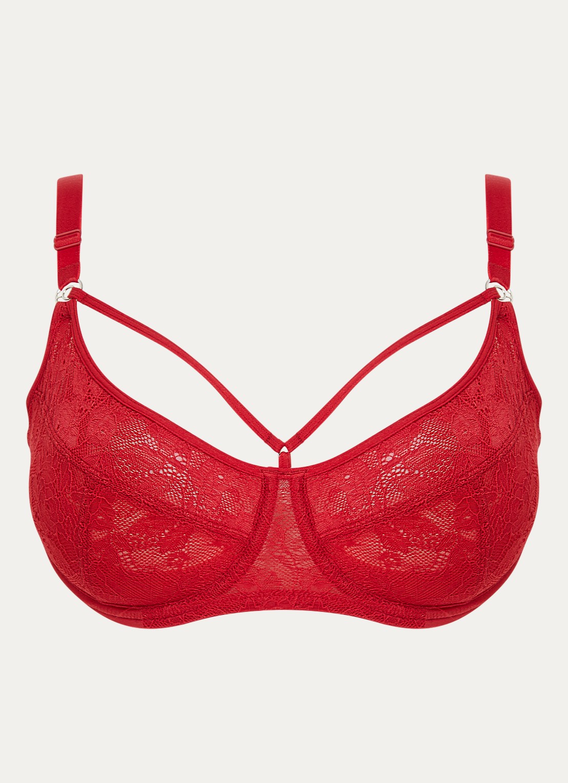 Marlies Dekkers Space Odyssey balconette bh met kant - voorkant 2 rood