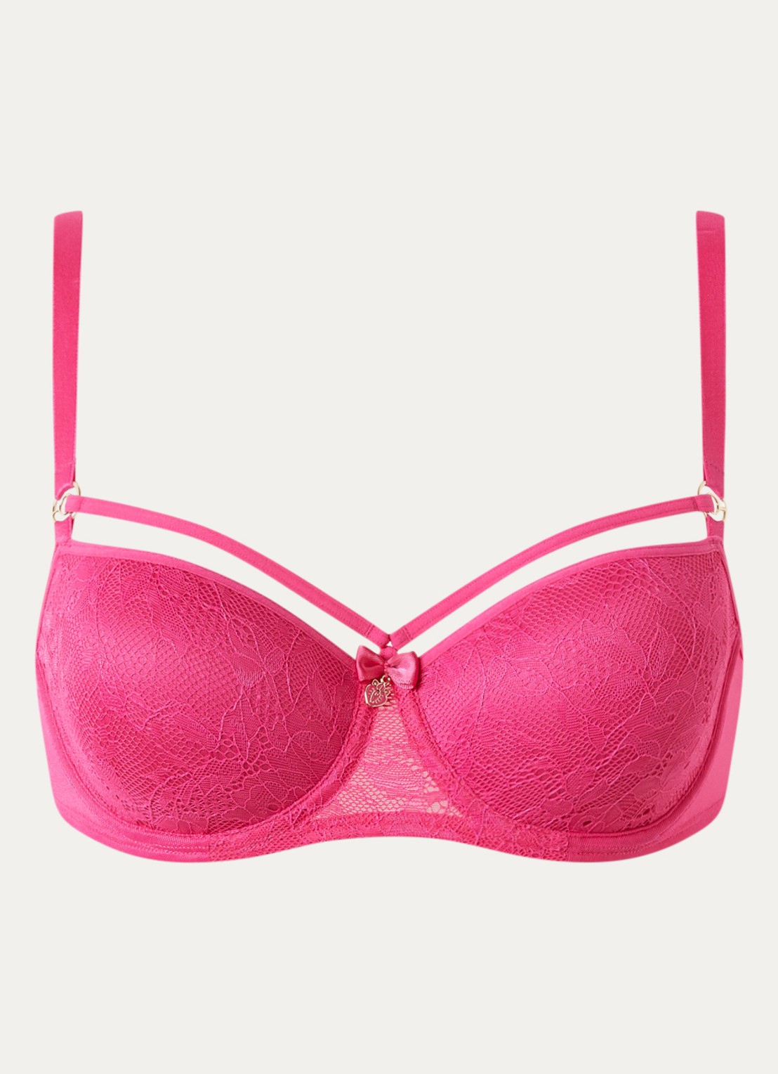 Marlies Dekkers Space Odyssey balconette bh met overlay van kant - voorkant fuchsia
