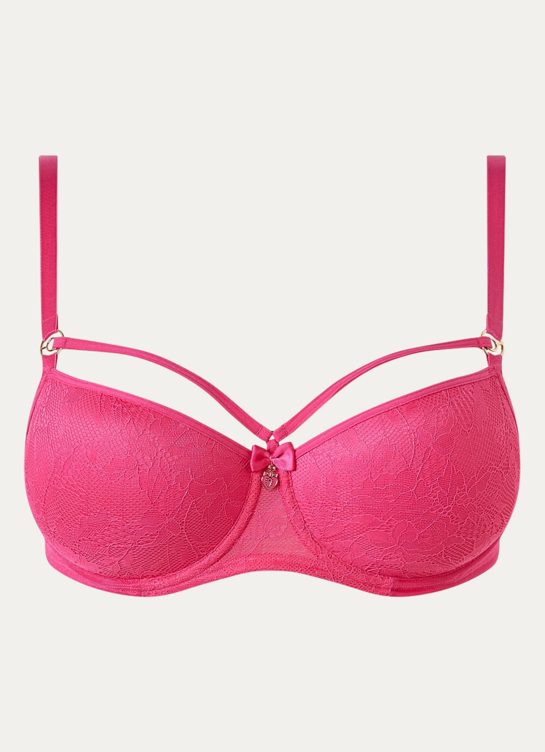 Marlies Dekkers Space Odyssey balconette bh met overlay van kant - voorkant 3 fuchsia