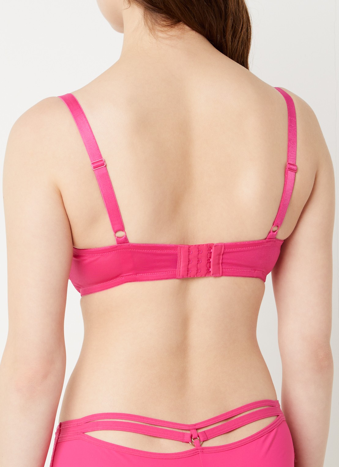 Marlies Dekkers Space Odyssey balconette bh met overlay van kant - achterkant fuchsia