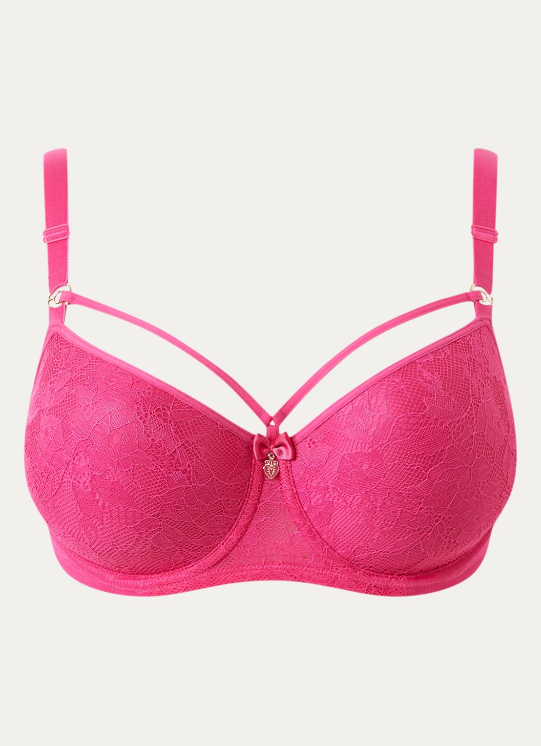 Marlies Dekkers Space Odyssey balconette bh met overlay van kant - voorkant 2 fuchsia
