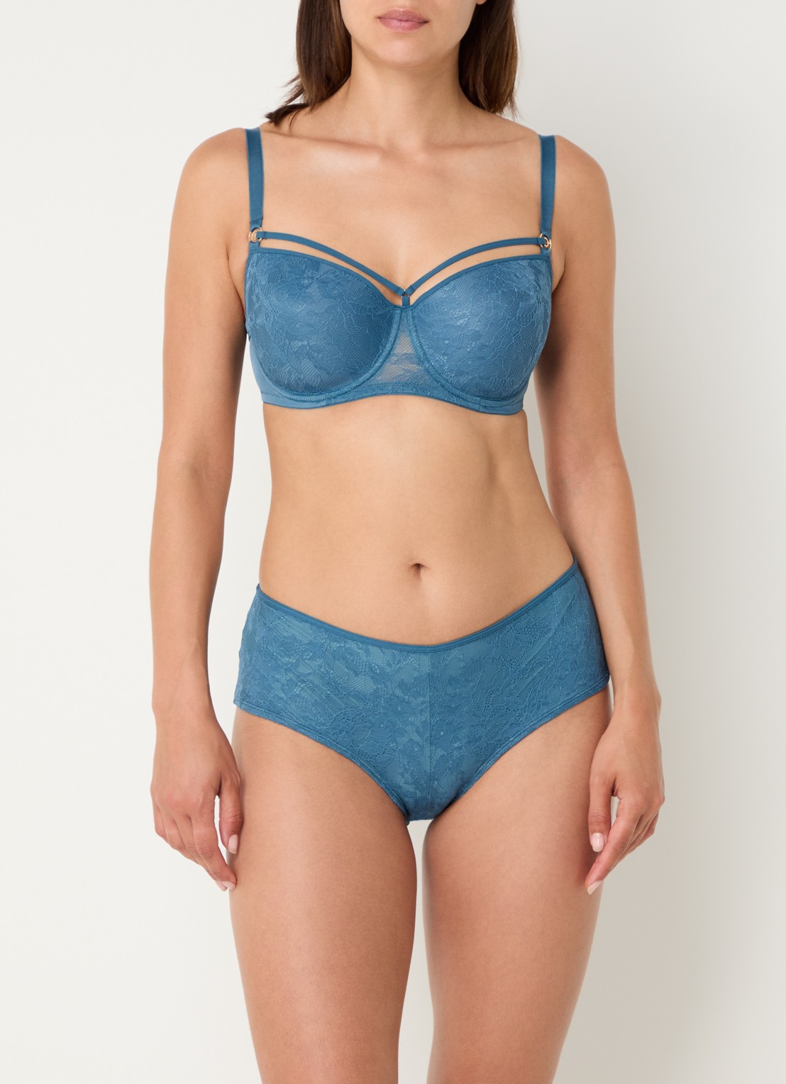 Marlies Dekkers Space Odyssey balconette bh van kant - voorkant 3 staalblauw