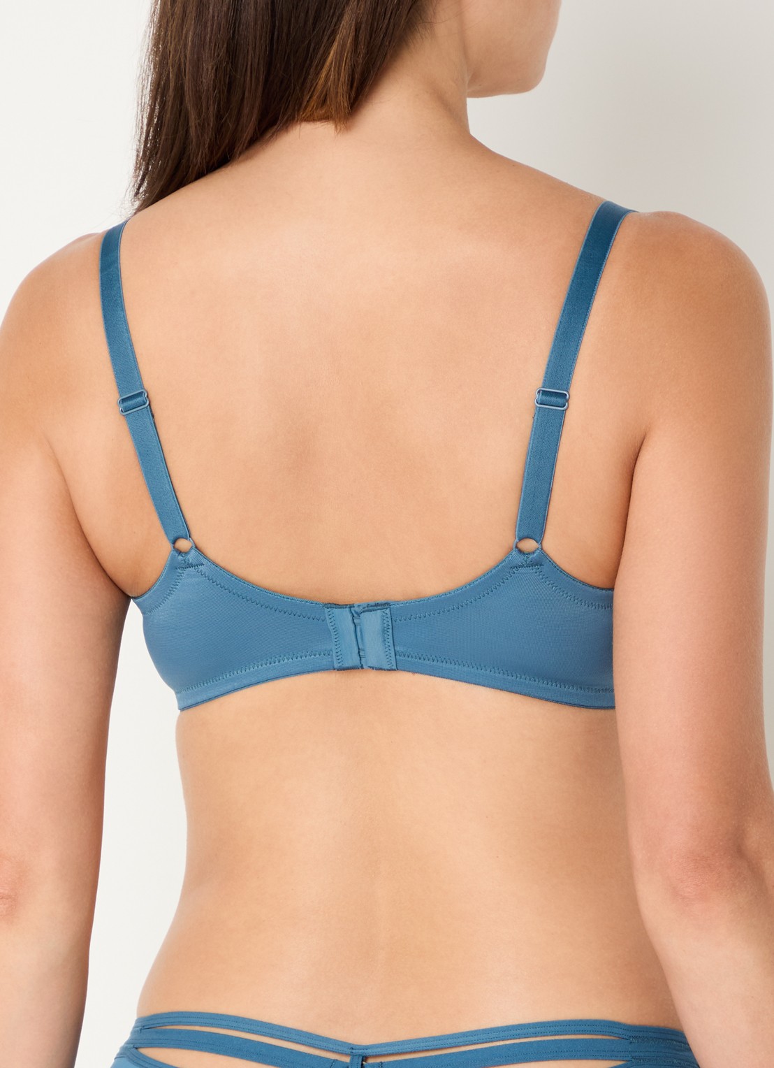 Marlies Dekkers Space Odyssey balconette bh van kant - achterkant staalblauw