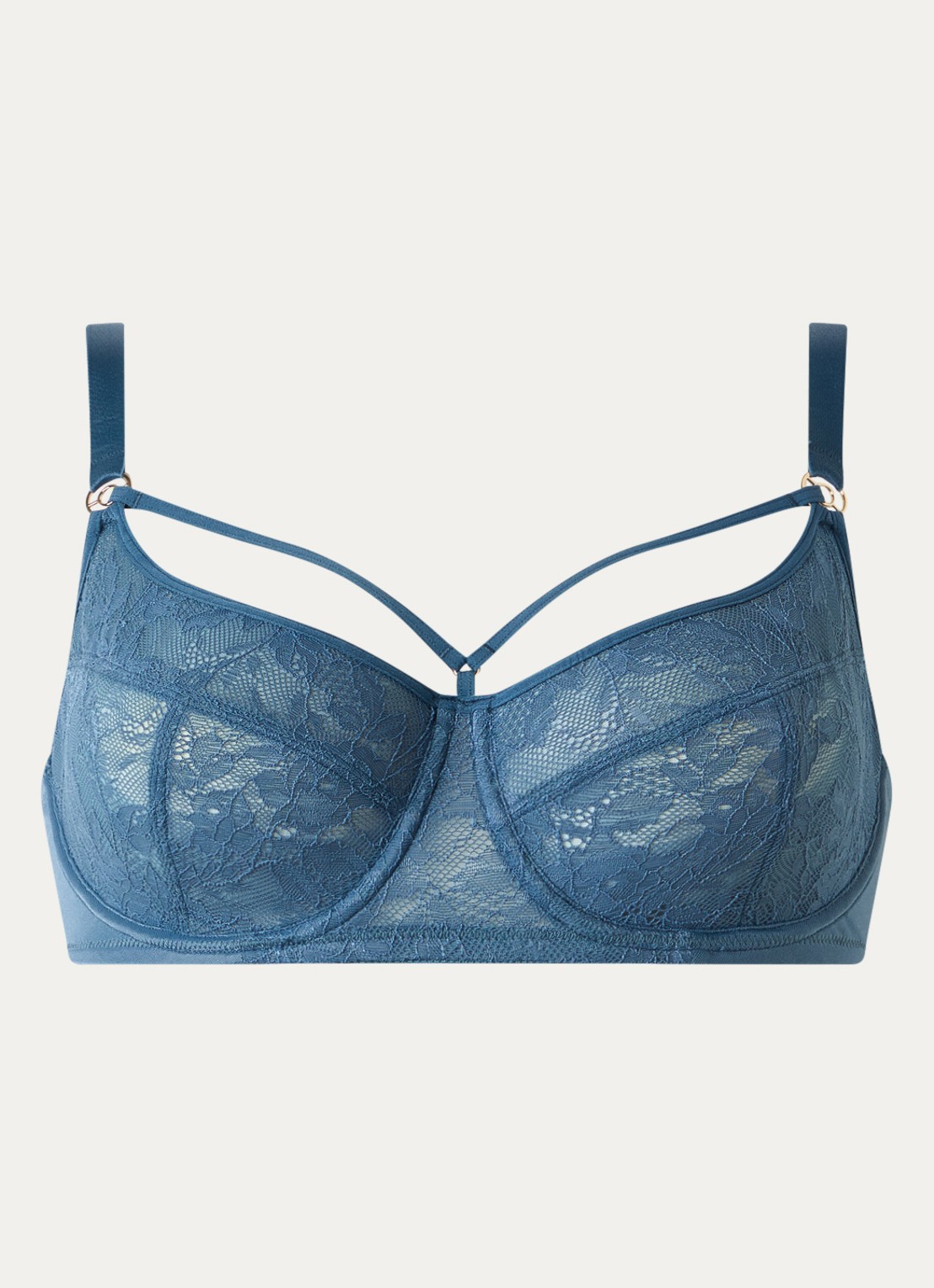 Marlies Dekkers Space Odyssey balconette bh van kant - voorkant 4 staalblauw