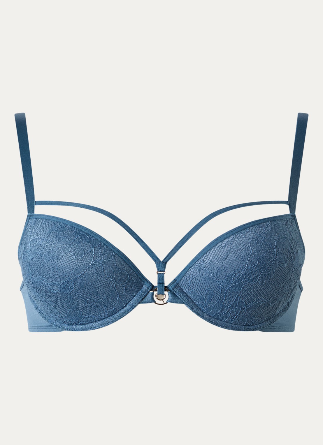 Marlies Dekkers Space Odyssey push-up bh van kant - voorkant 3 staalblauw