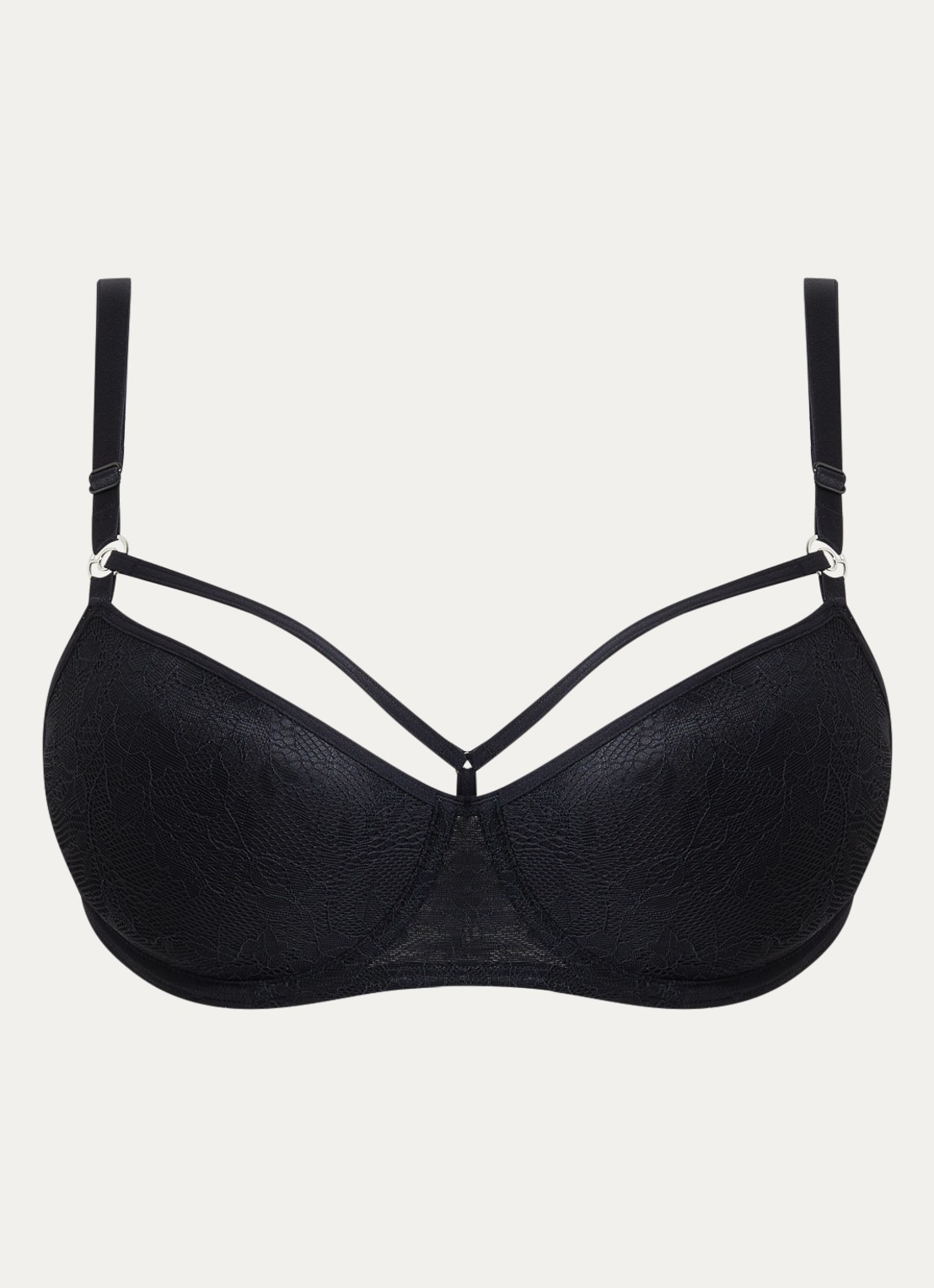 Marlies Dekkers Space Odyssey voorgevormde bh met overlay van kant  - voorkant zwart