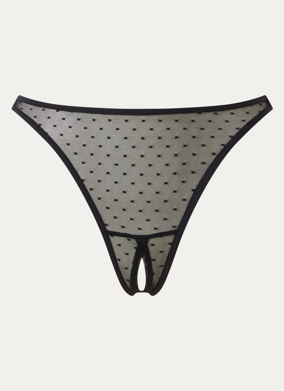 Marlies Dekkers Suspensia ouvert string met kant - voorkant zwart