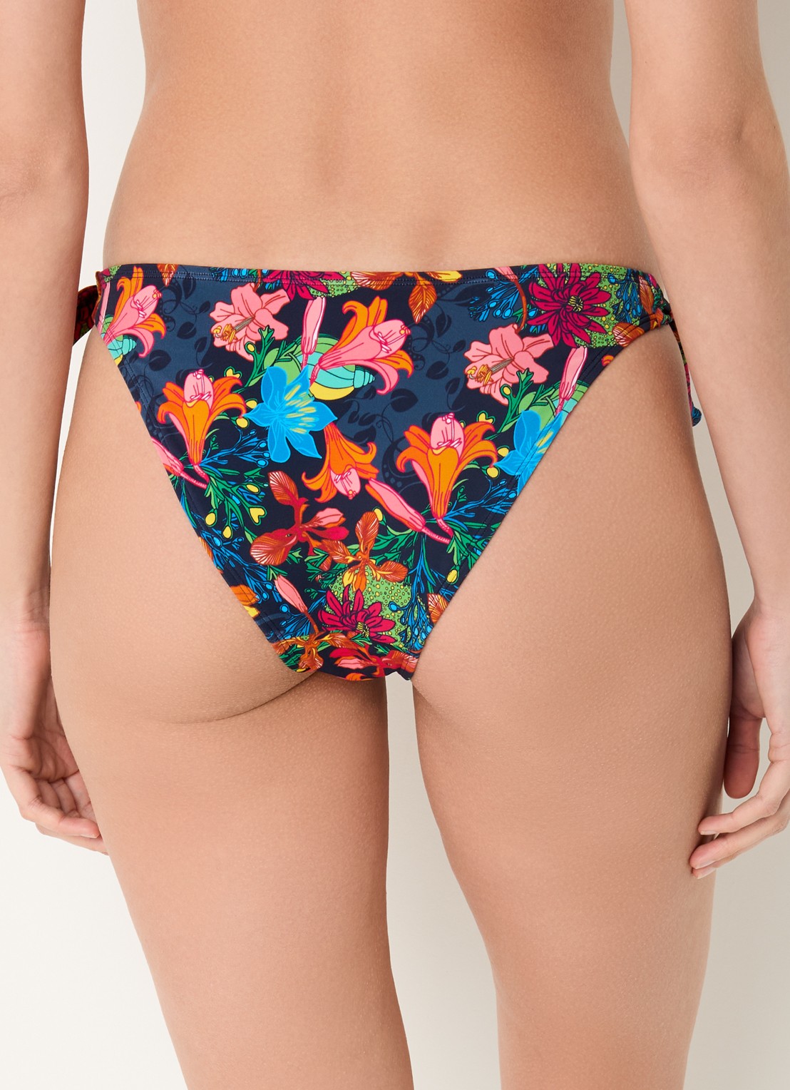 Marlies Dekkers Thalassa bikinislip met bloemenprint - achterkant 5 donkerblauw