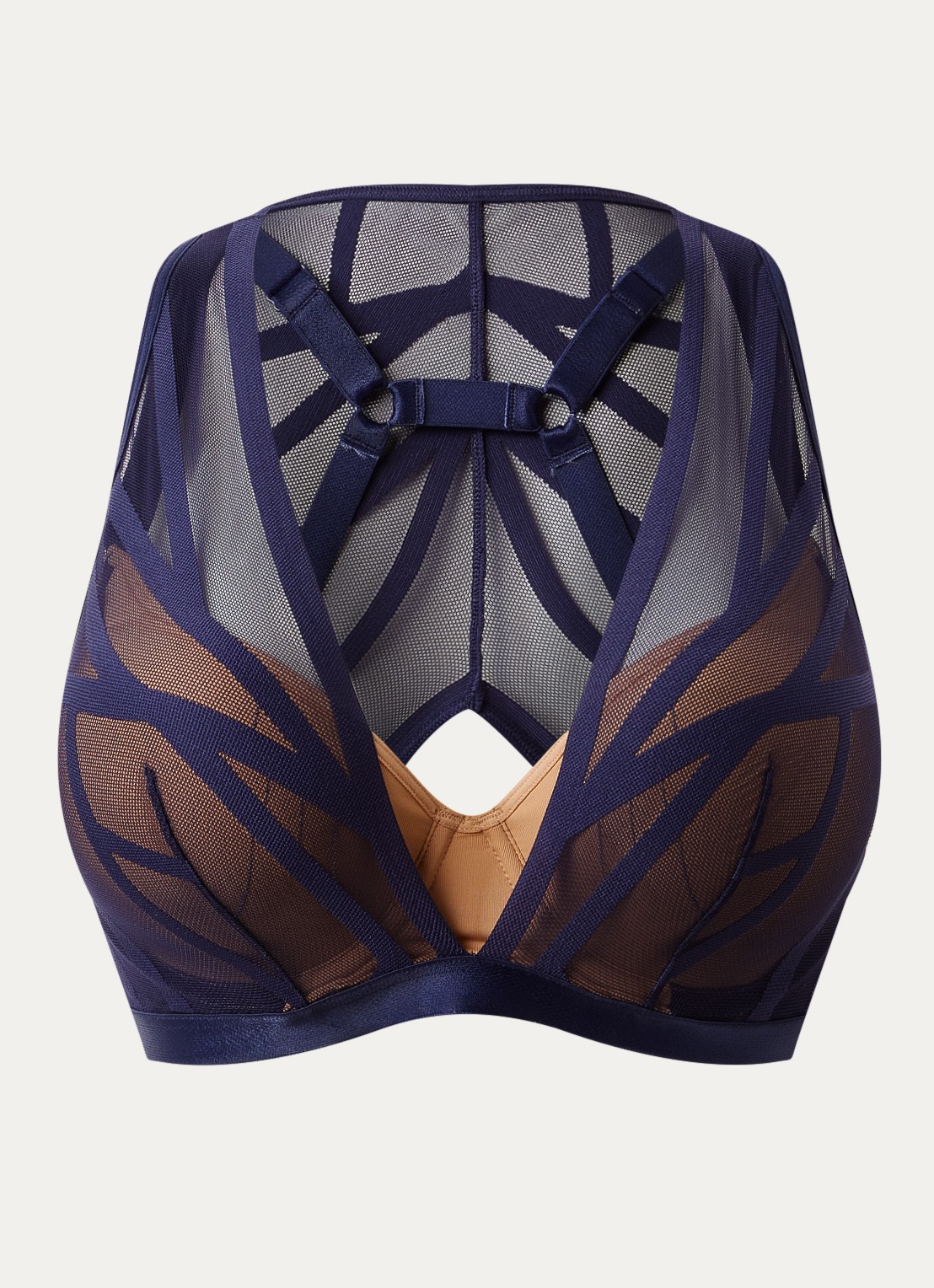 Marlies Dekkers The Illusionist beugel bh met overlay van mesh - voorkant donkerblauw