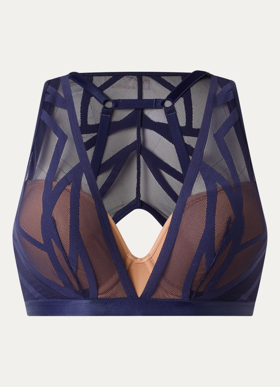 Marlies Dekkers The Illusionist push-up bh met overlay van mesh - voorkant 3 donkerblauw