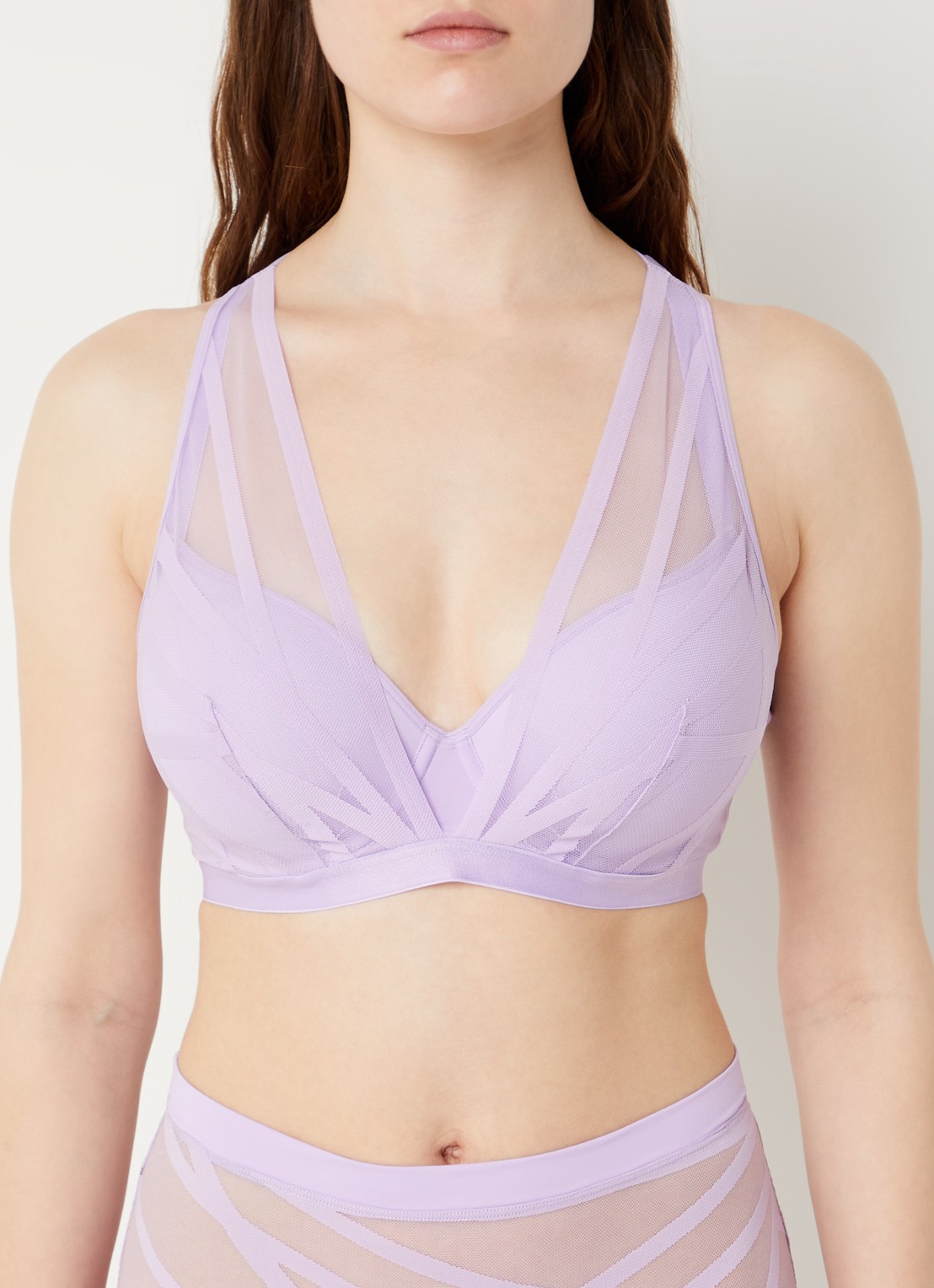 Marlies Dekkers The Illusionist voorgevormde bh met overlay van mesh - voorkant 5 lila