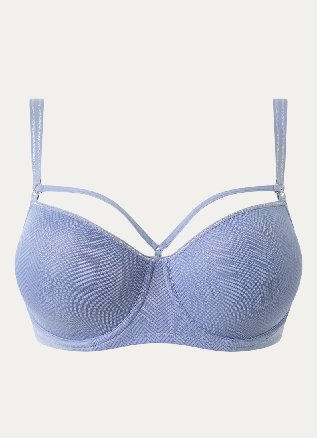 Marlies Dekkers Voorgevormde push-up bh met grafische print - voorkant 4 staalblauw