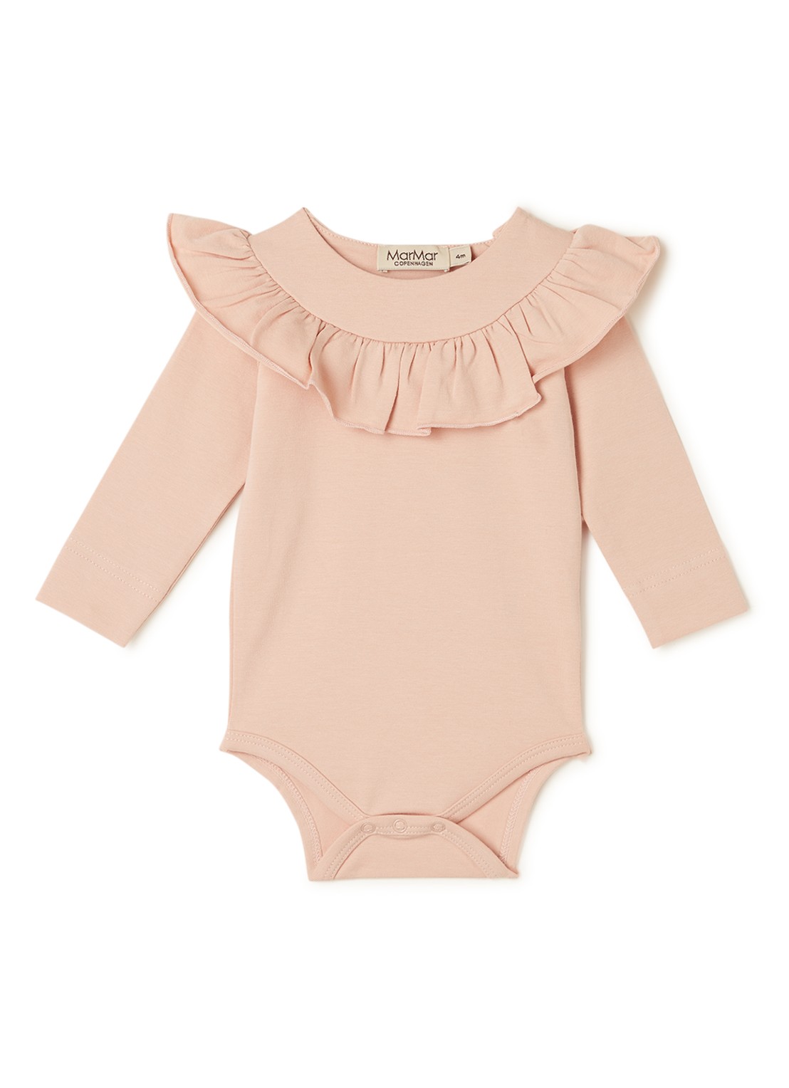 MarMar COPENHAGEN Bibbi romper met volant - voorkant 2 oudroze