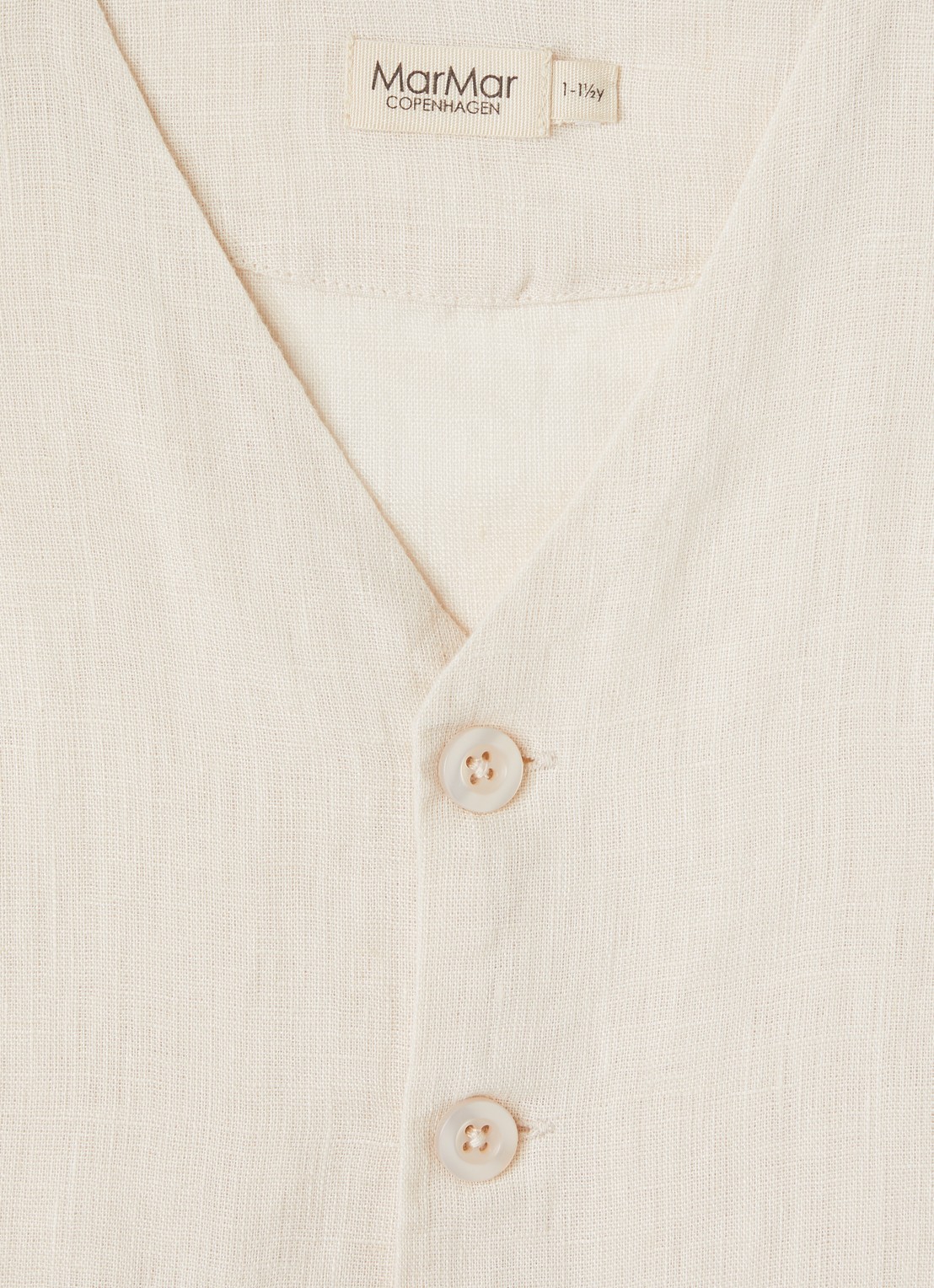 MarMar COPENHAGEN Jalfa gilet van linnen - detail 4 beige