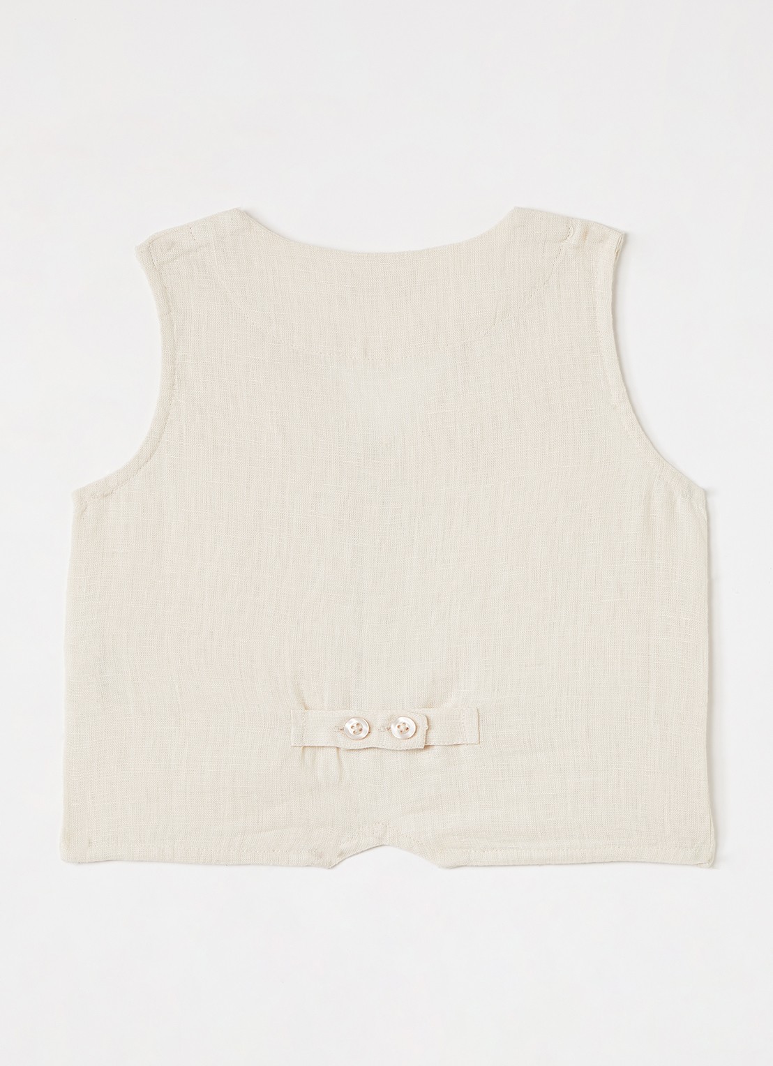 MarMar COPENHAGEN Jalfa gilet van linnen - voorkant 3 beige
