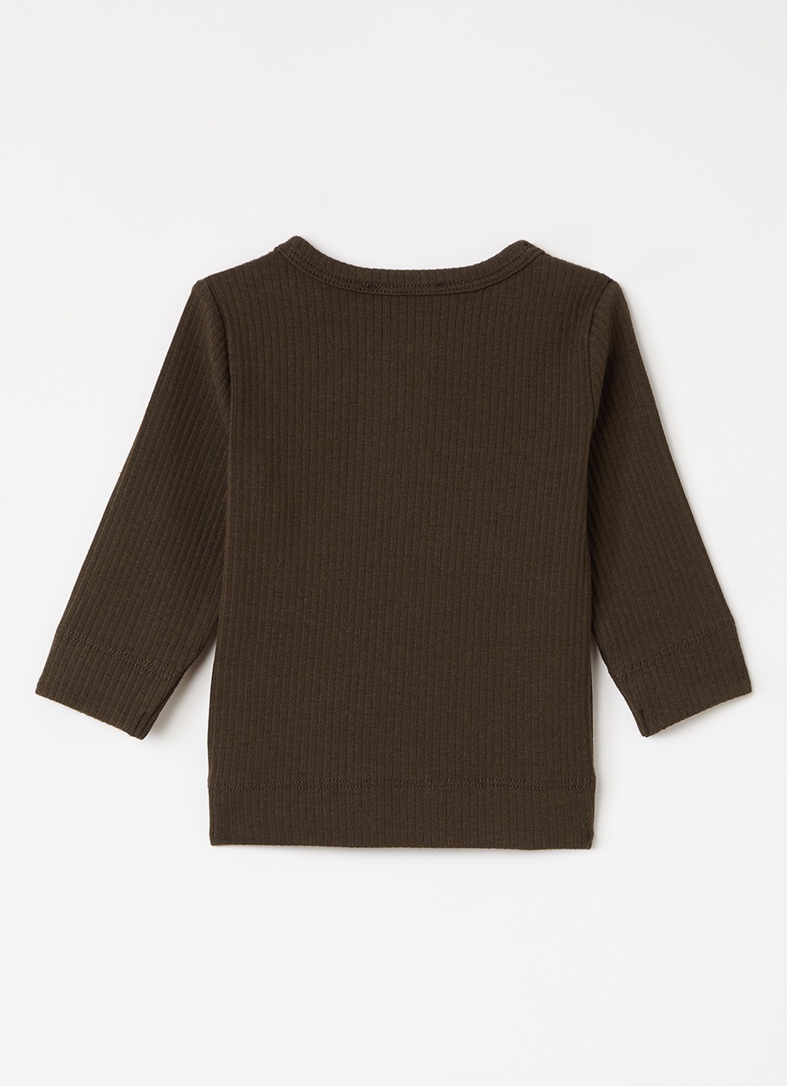 MarMar COPENHAGEN Longsleeve met ribstructuur - voorkant 2 donkerbruin