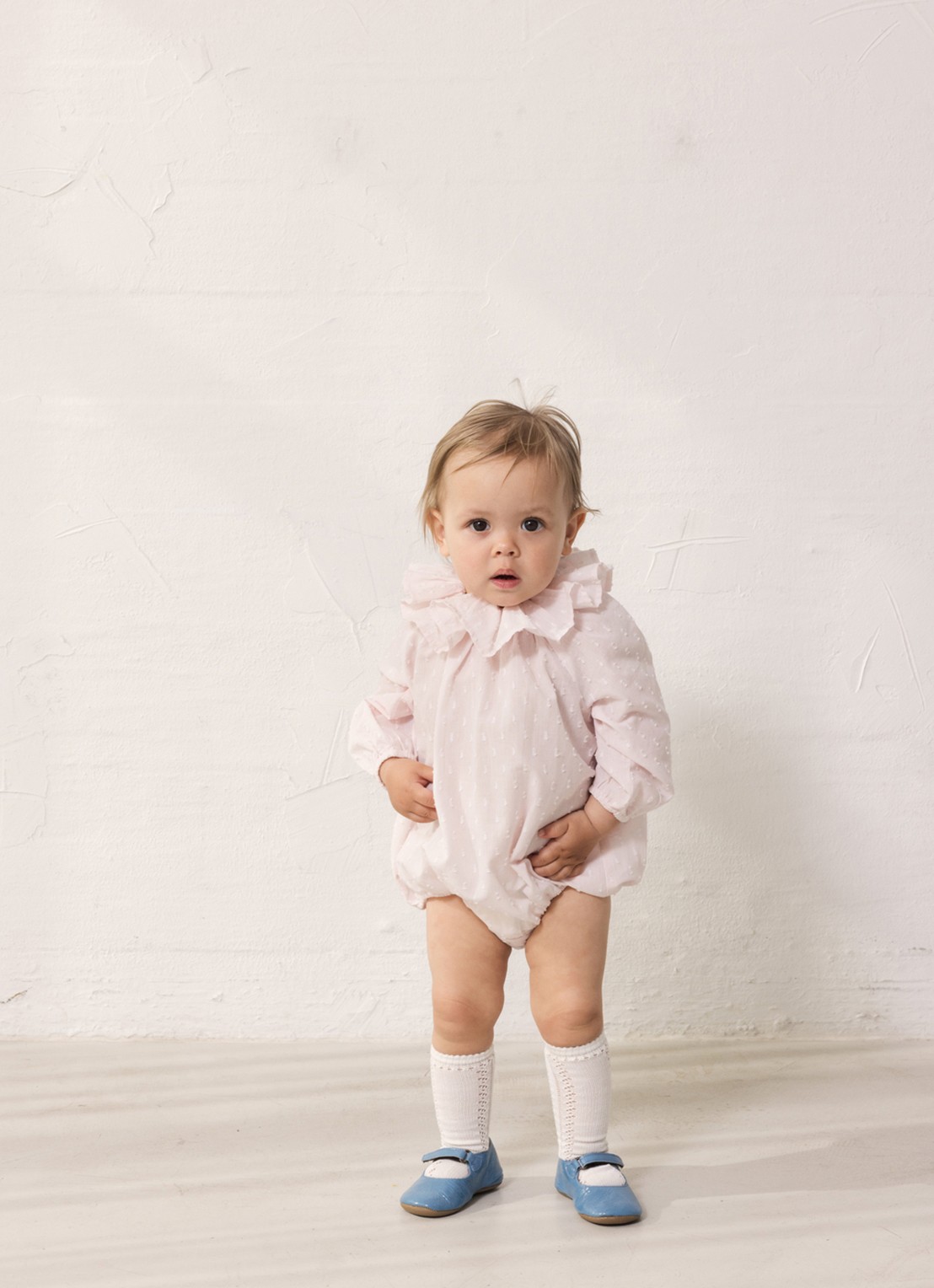 MarMar COPENHAGEN Rosetta romper met structuur - voorkant 2 lichtroze