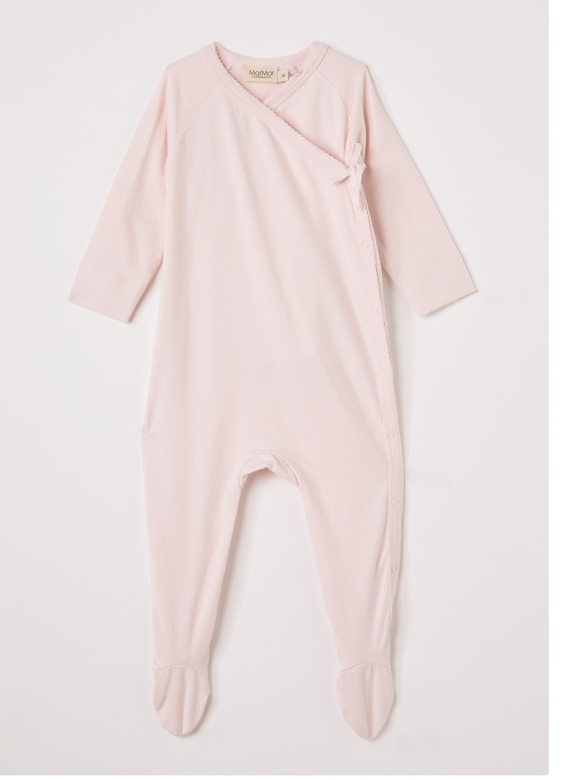 MarMar COPENHAGEN Rubetta babypak met overslag in  katoenblend - voorkant lichtroze