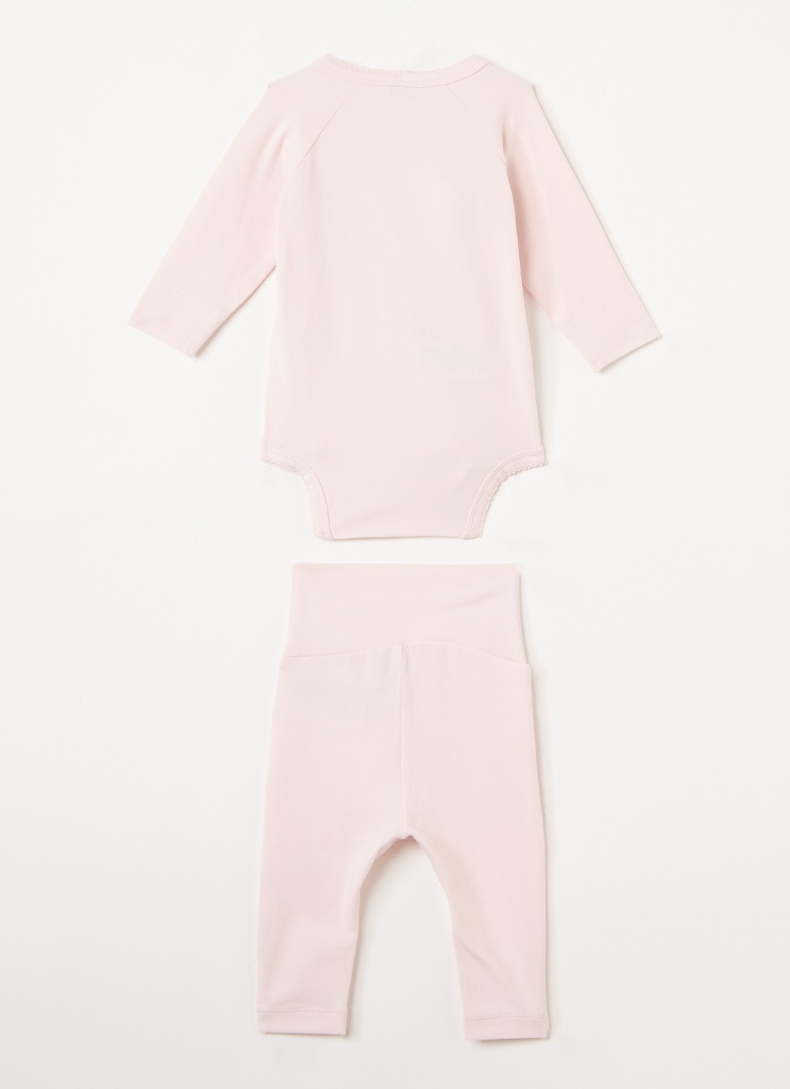 MarMar COPENHAGEN Set van romper met legging in  katoenblend in giftbox 2-delig - voorkant 3 lichtroze