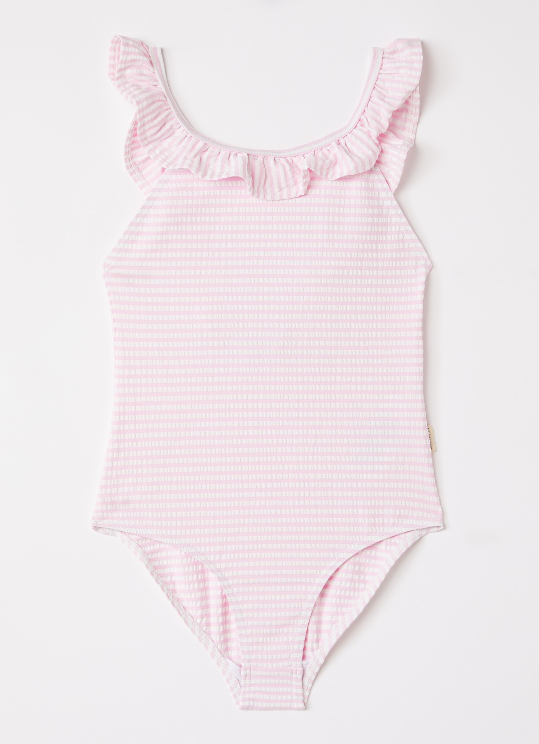 MarMar COPENHAGEN Swilla badpak met streepprint - voorkant roze