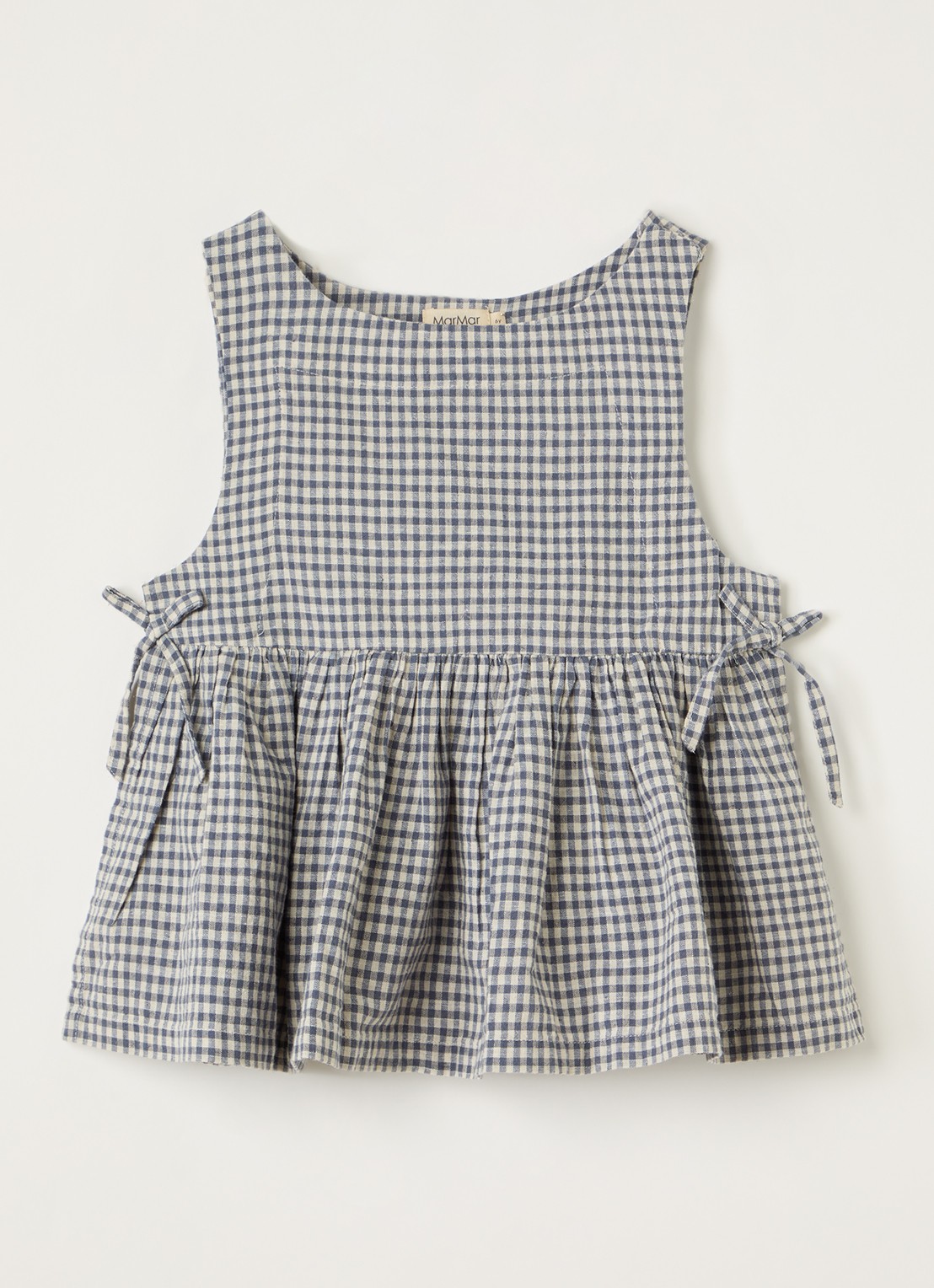 MarMar COPENHAGEN Tarame top met ruitdessin - voorkant donkerblauw
