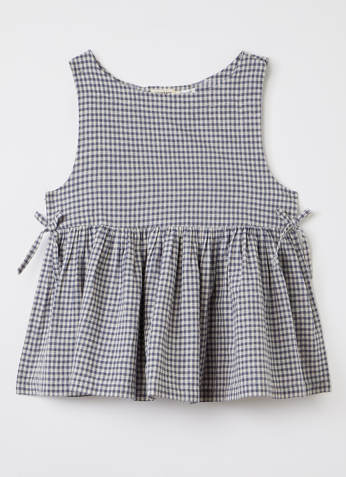 MarMar COPENHAGEN Tarame top met ruitdessin - voorkant 3 donkerblauw