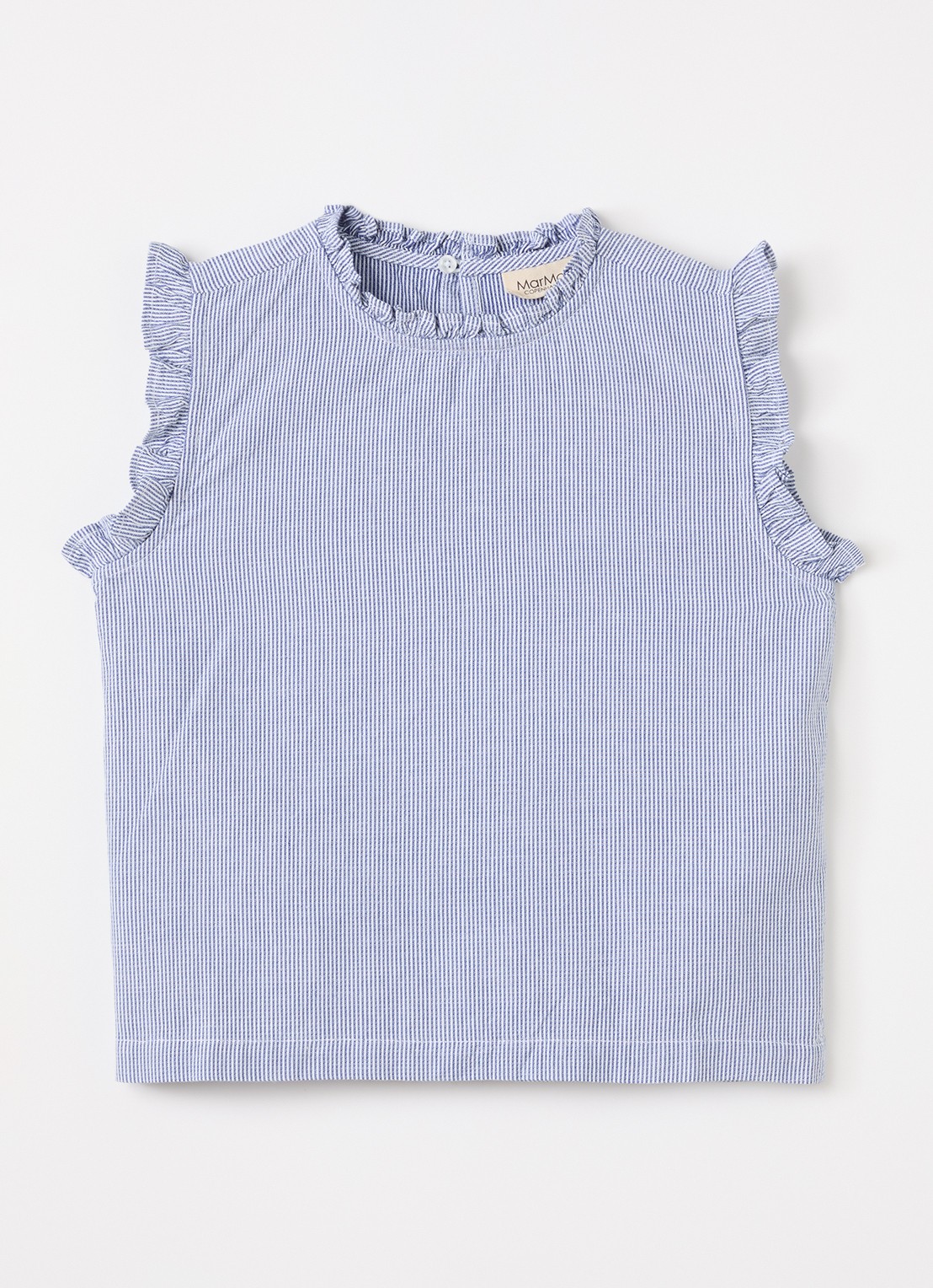 MarMar COPENHAGEN Tirra top met streepprint - voorkant donkerblauw