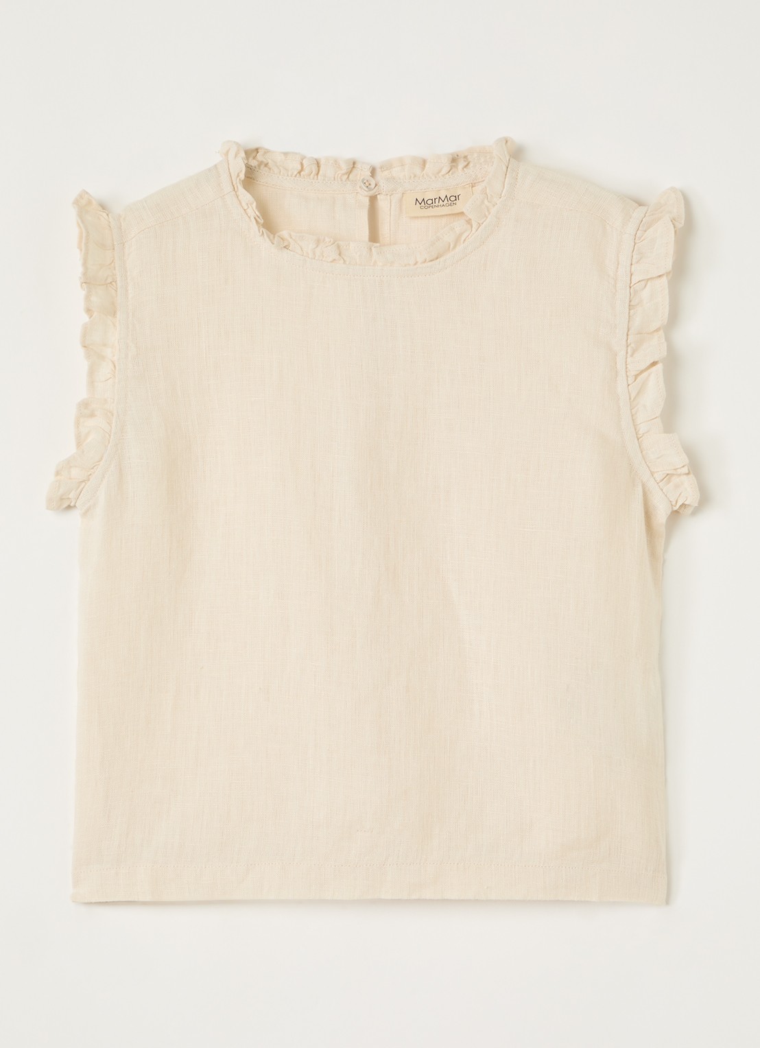 MarMar COPENHAGEN Tirra top van linnen - voorkant beige
