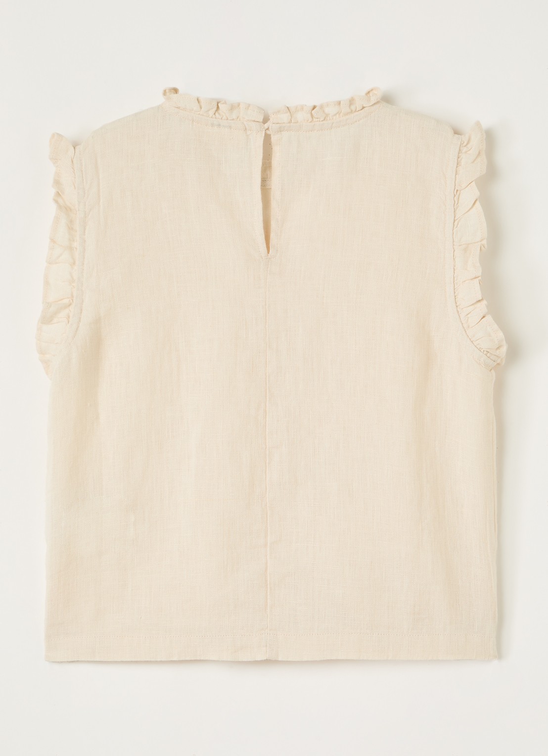 MarMar COPENHAGEN Tirra top van linnen - voorkant 2 beige