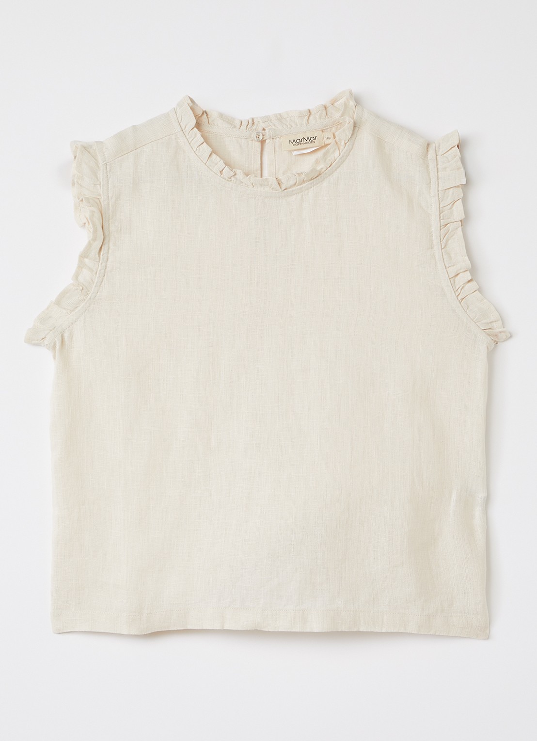 MarMar COPENHAGEN Tirra top van linnen - voorkant 3 beige