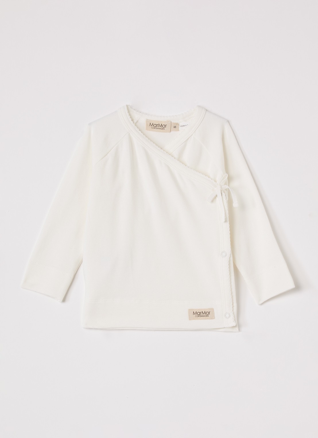 MarMar COPENHAGEN Tut longsleeve met overslag in  katoenblend  - voorkant gebroken wit