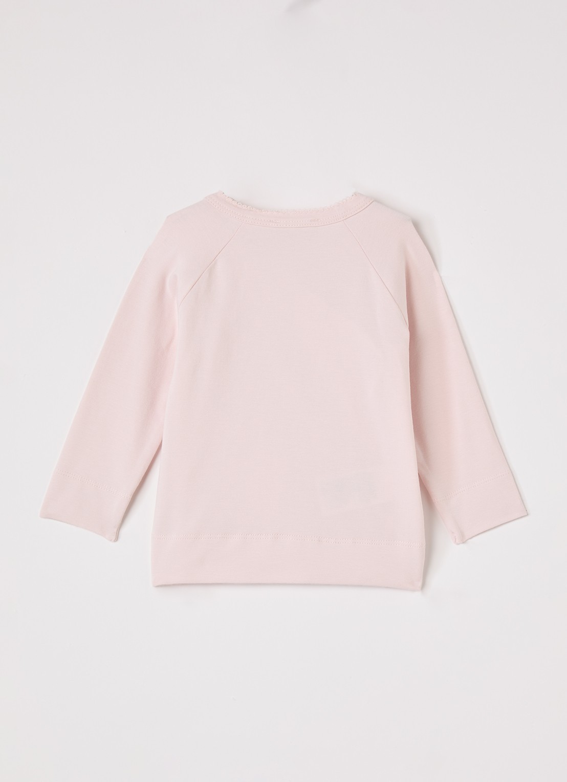 MarMar COPENHAGEN Tut longsleeve met overslag in  katoenblend  - achterkant 4 lichtroze
