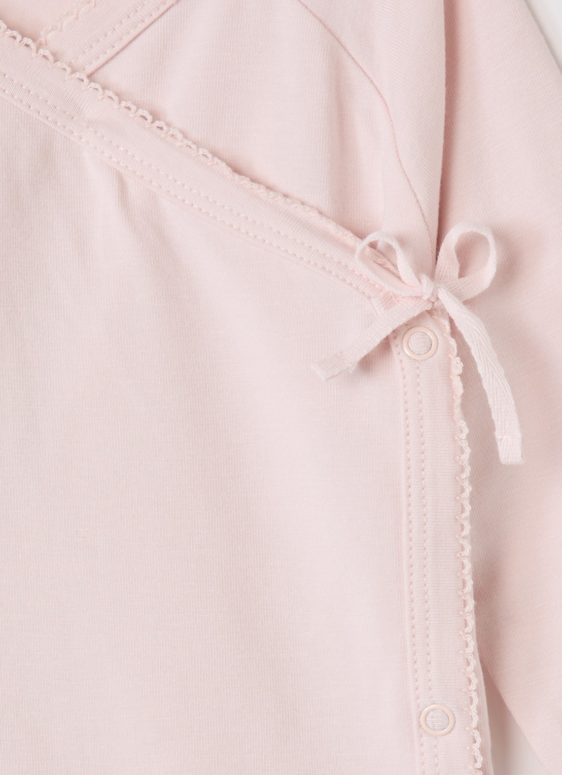 MarMar COPENHAGEN Tut longsleeve met overslag in  katoenblend  - detail lichtroze