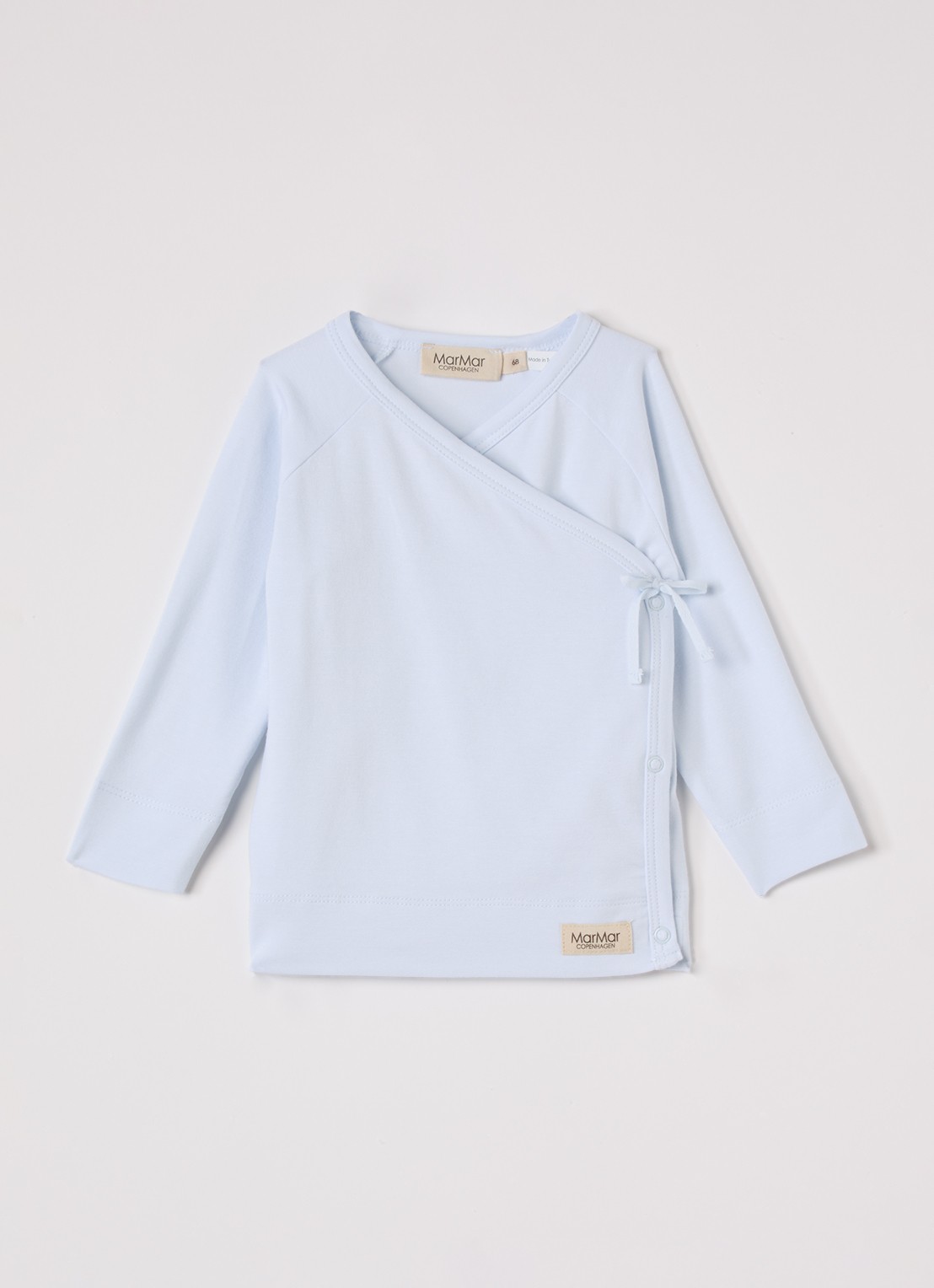 MarMar COPENHAGEN Tut longsleeve met overslag in  katoenblend  - voorkant lichtblauw