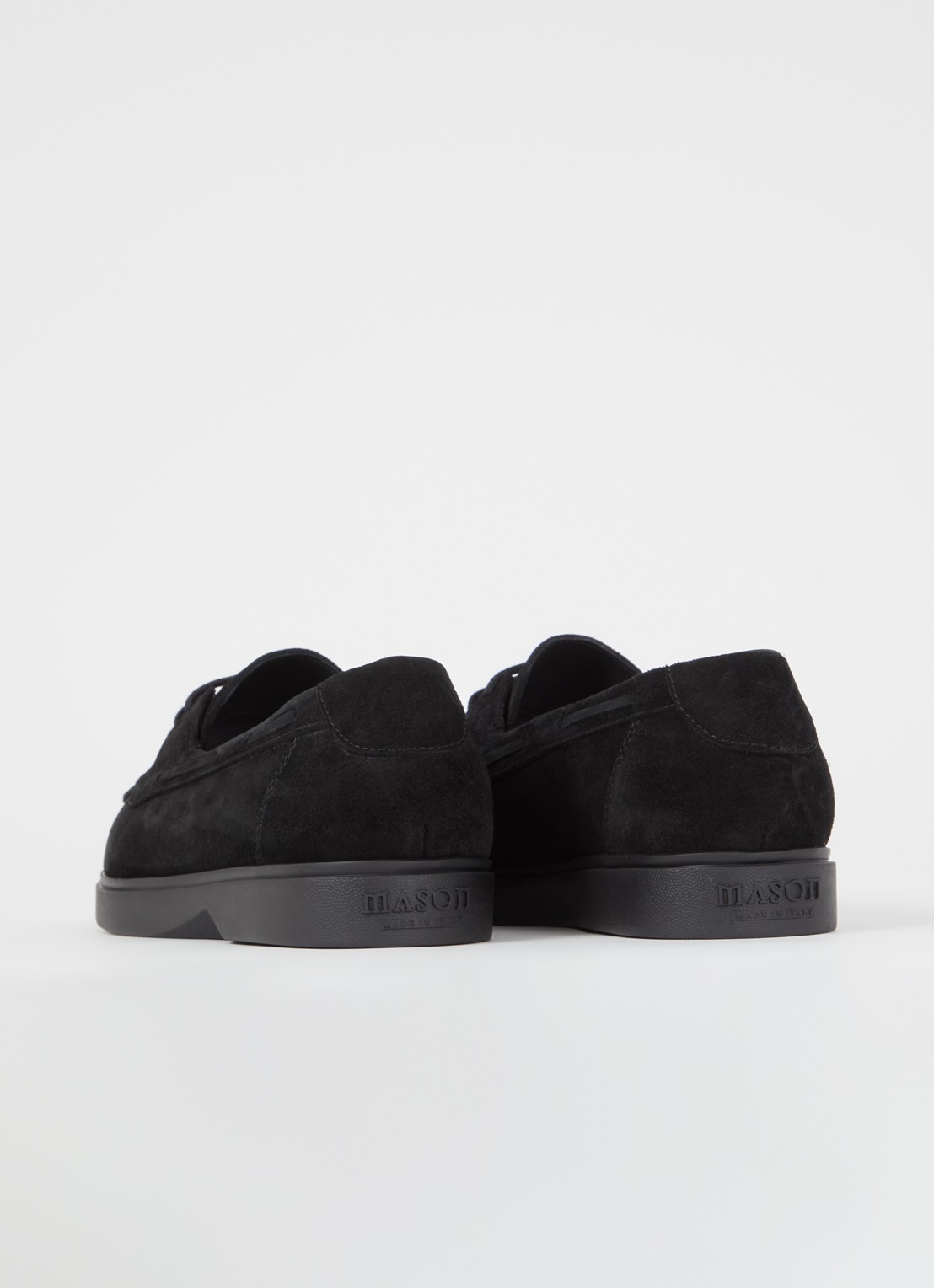 Mason Garments Amalfi Barca loafer van suède - achterkant 2 zwart