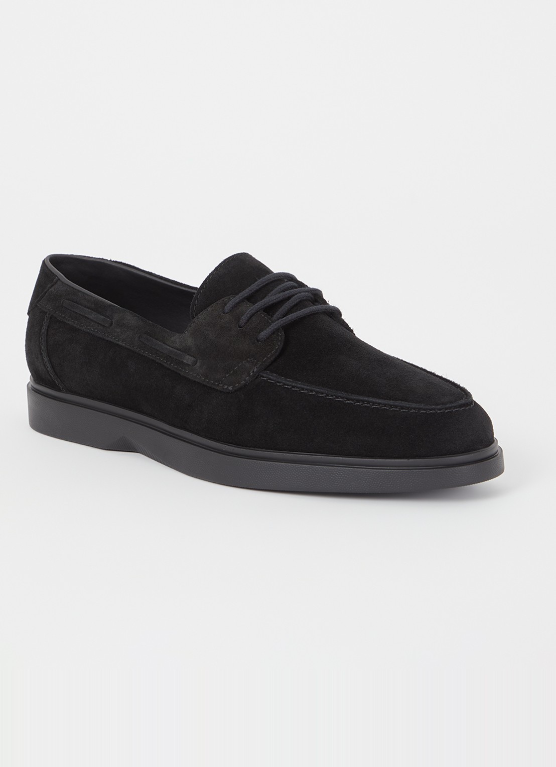 Mason Garments Amalfi Barca loafer van suède - voorkant zwart