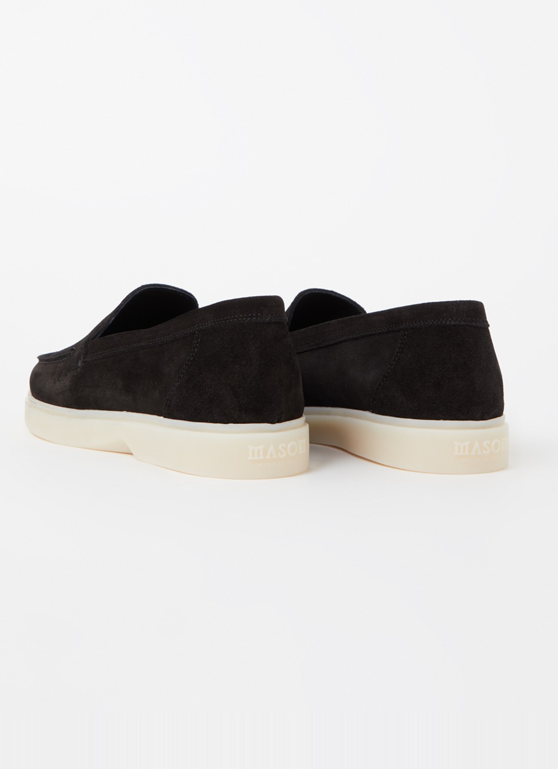 Mason Garments Amalfi slip-on van suède - detail 3 zwart