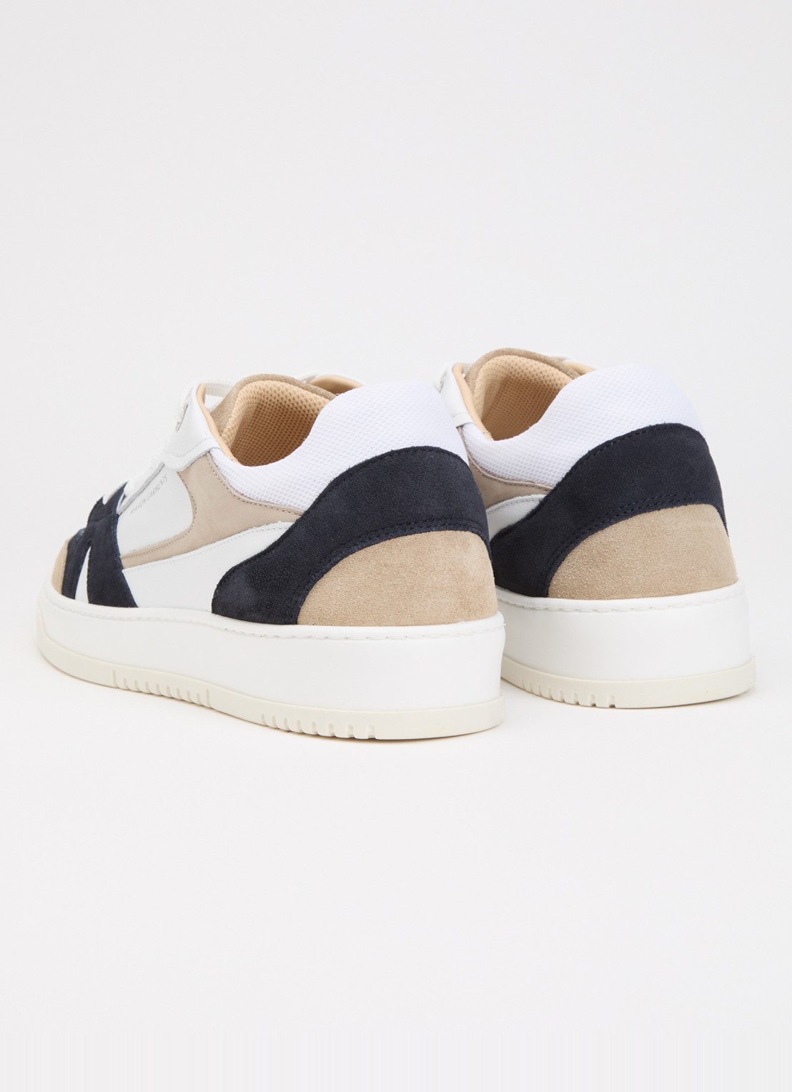 Mason Garments Matera sneaker van leer met details van nubuck en suède - achterkant 4 beige