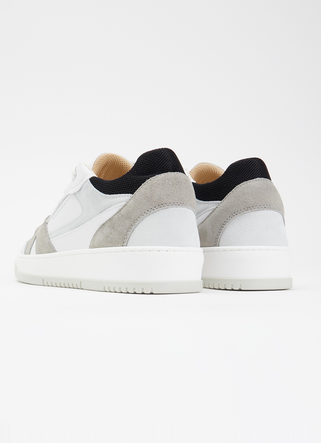 Mason Garments Matera sneaker van leer met suède details - achterkant 4 wit
