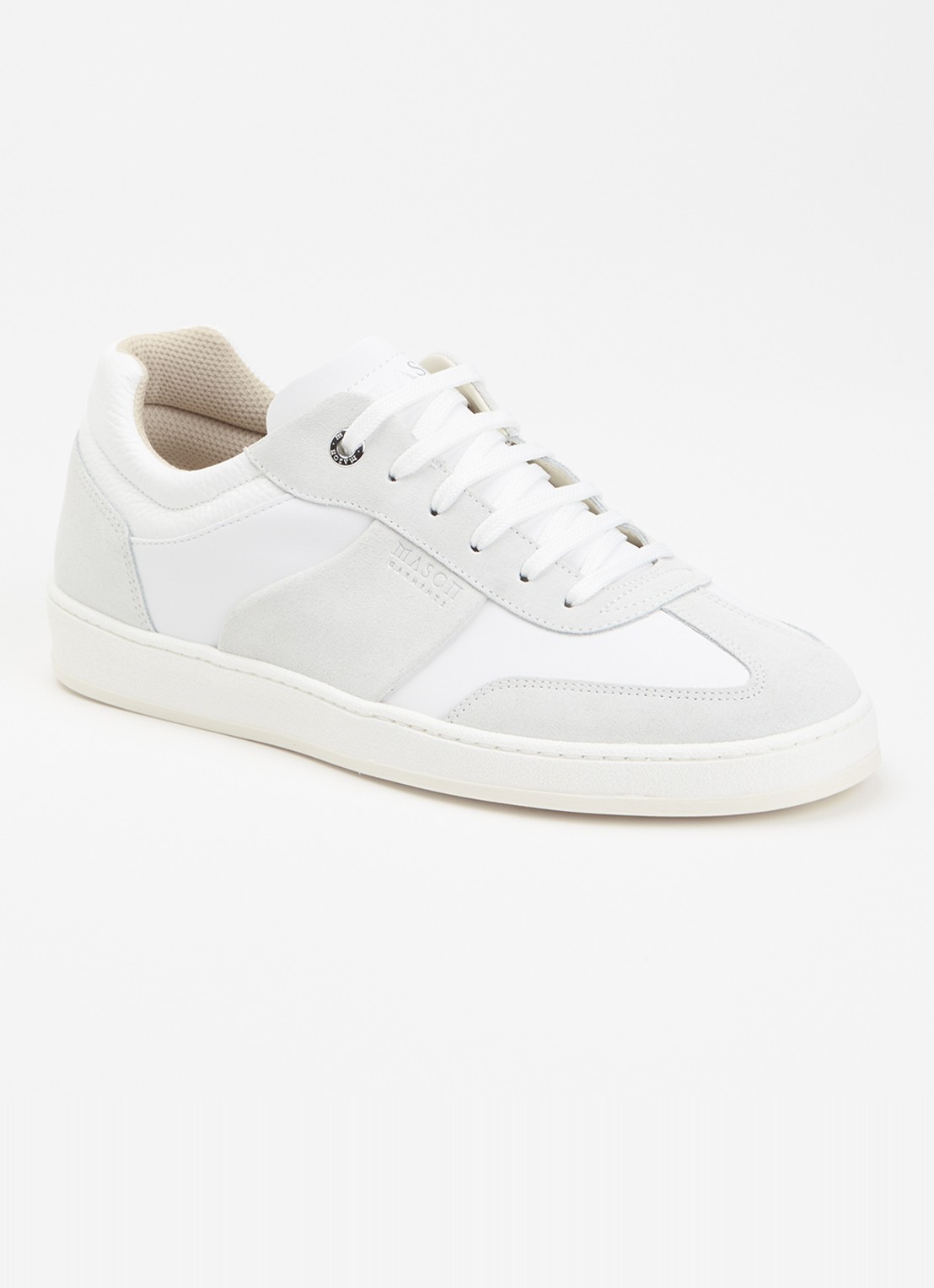 Mason Garments  Napoli Tradizionale sneaker van leer met suède details - voorkant 5 wit