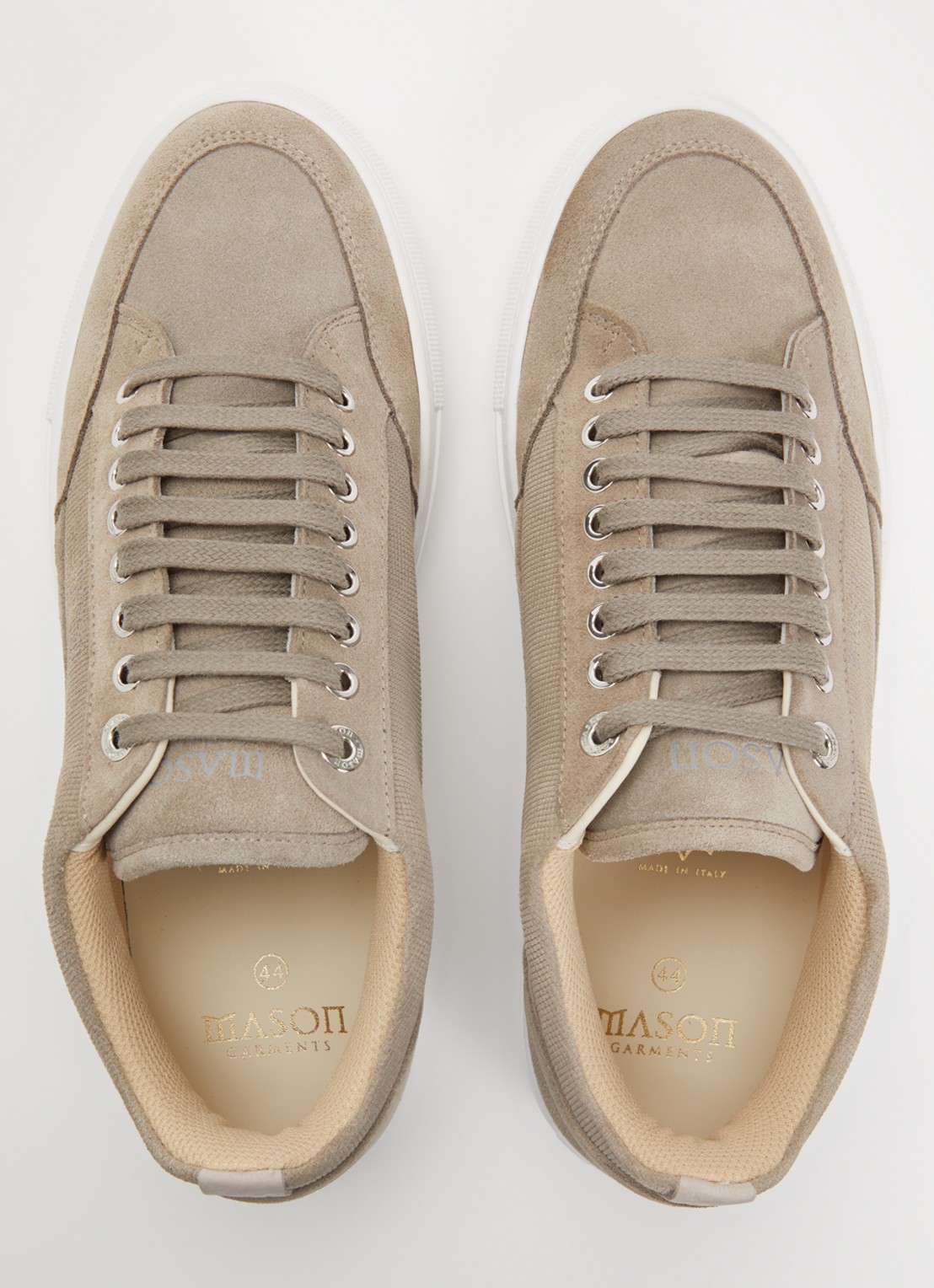Mason Garments Tia Cubicoli sneaker van suède - detail 2 zand